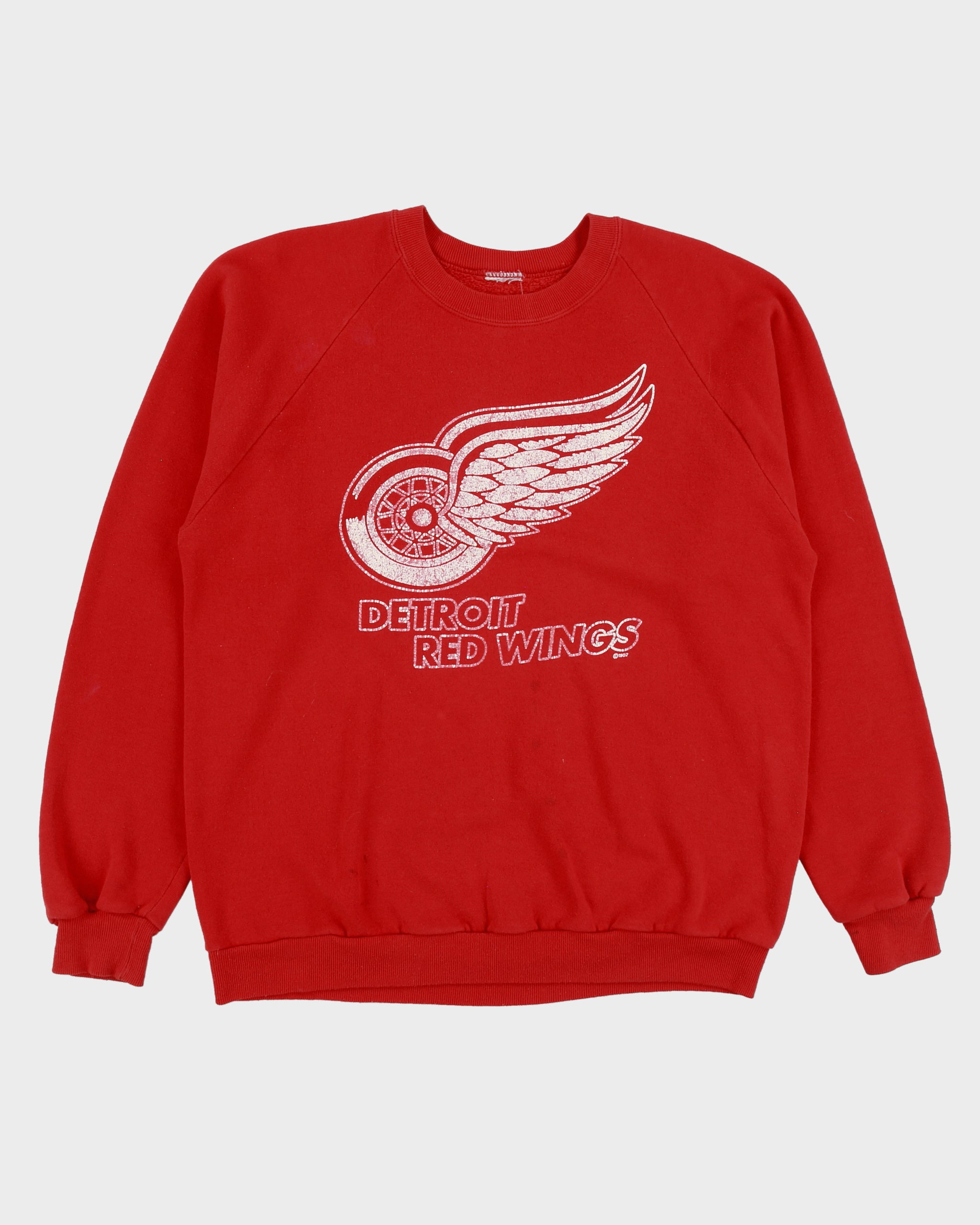 Vintage 1982 Detroit Red Wings Distressed Made In USA NHL Ice Hockey Crewneck Sweatshirt - L