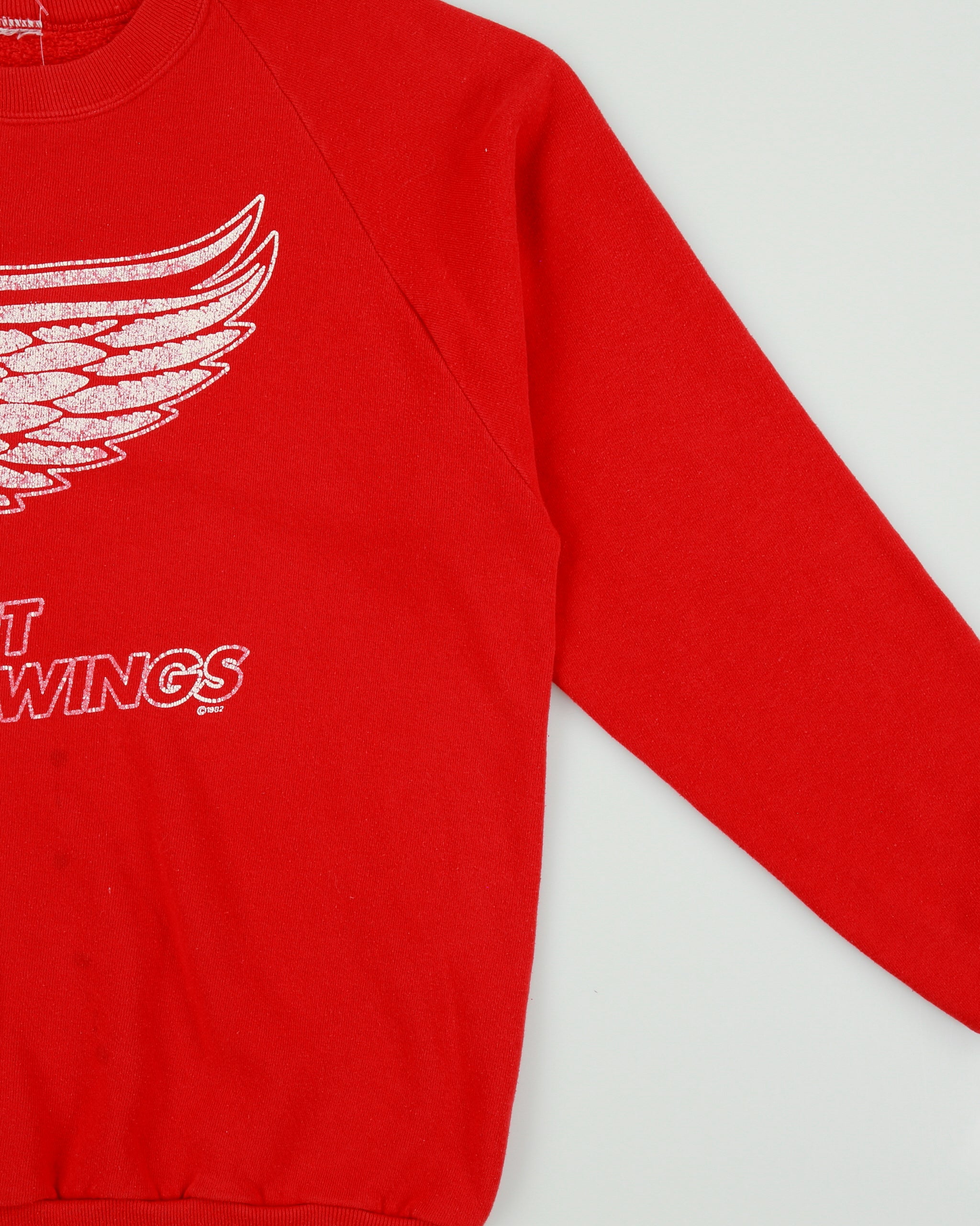 Vintage 1982 Detroit Red Wings Distressed Made In USA NHL Ice Hockey Crewneck Sweatshirt - L