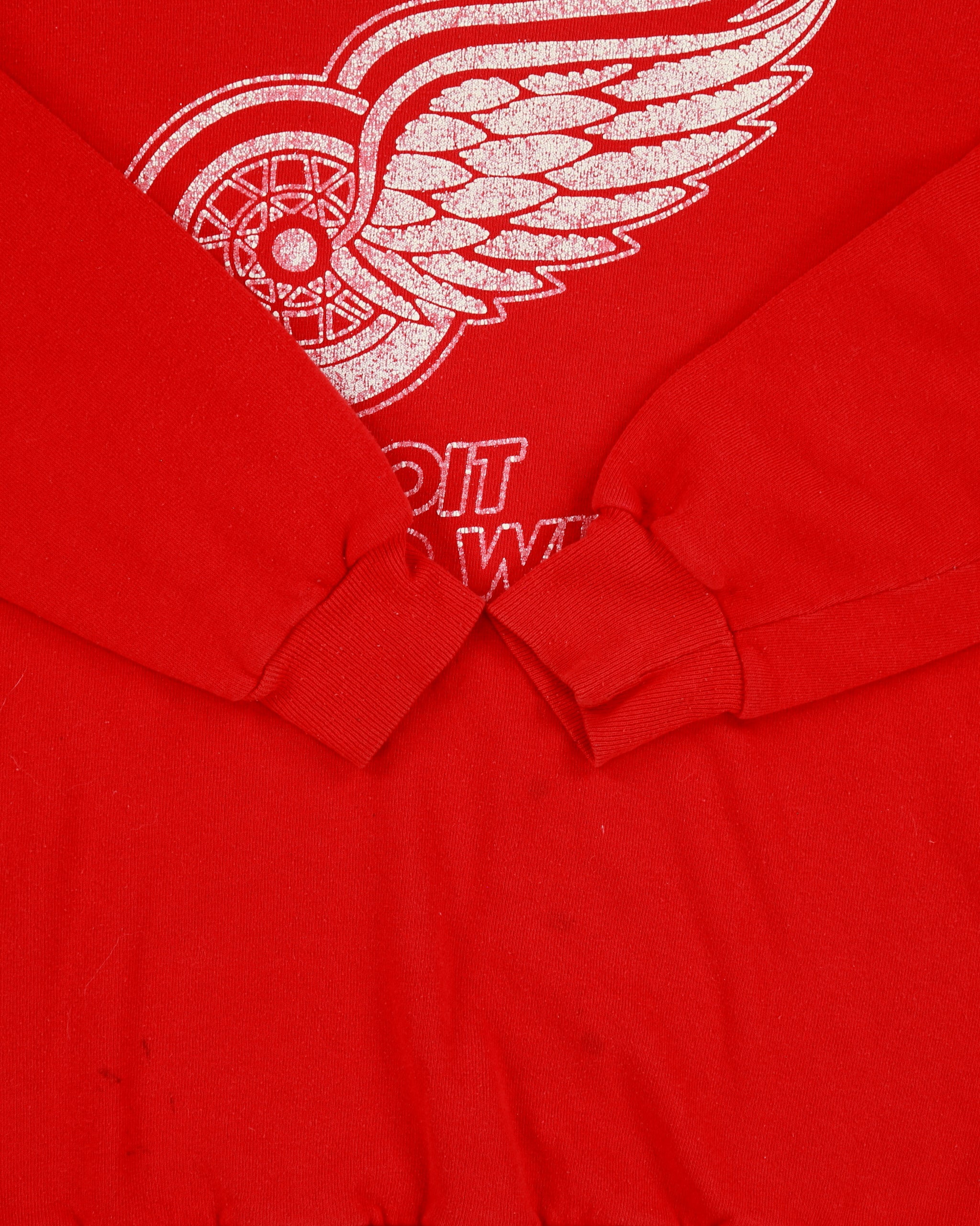 Vintage 1982 Detroit Red Wings Distressed Made In USA NHL Ice Hockey Crewneck Sweatshirt - L