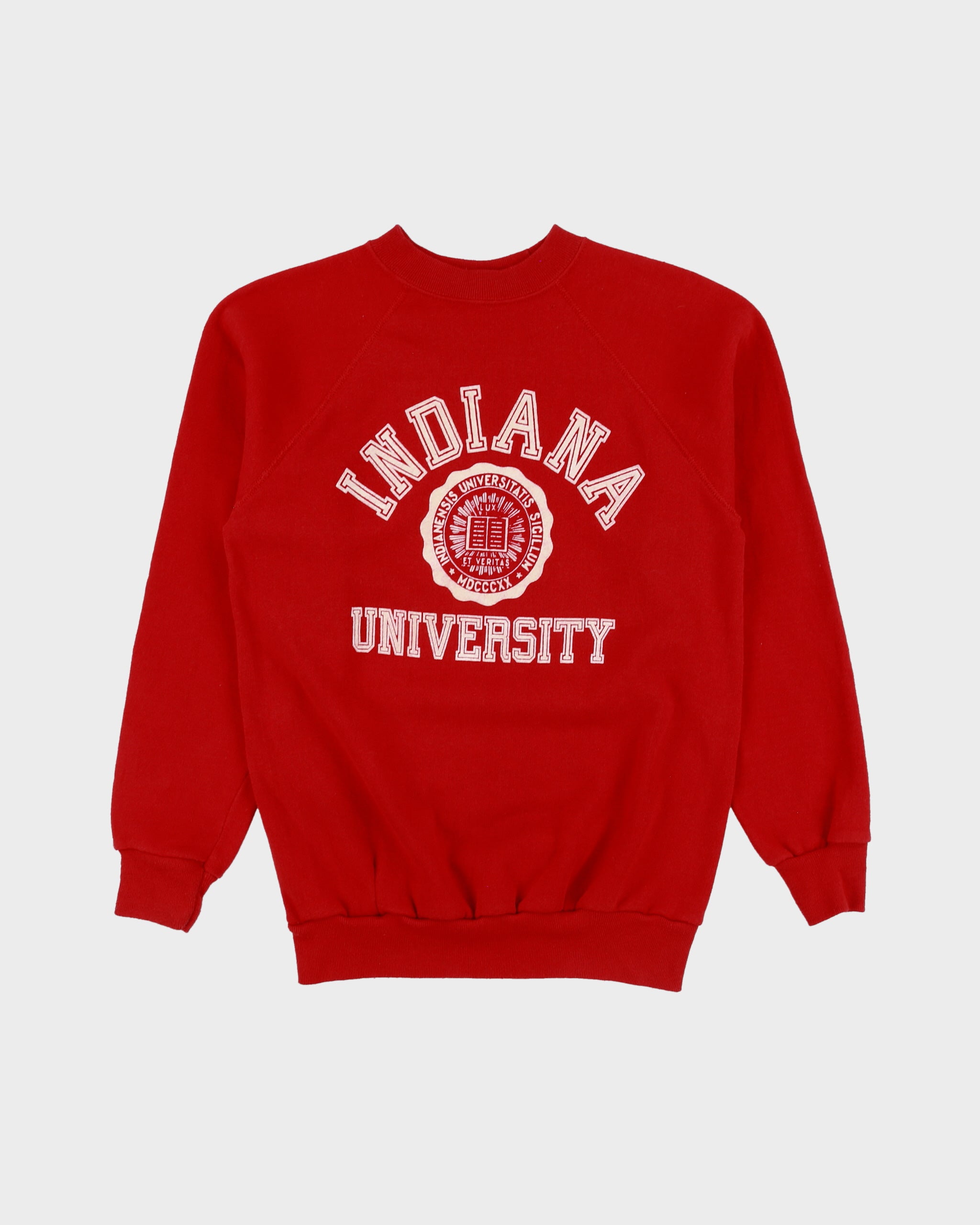 Vintage 1970s Indiana University Puff Print Wolf &amp; Sons Union Made In USA Crewneck Sweatshirt - M