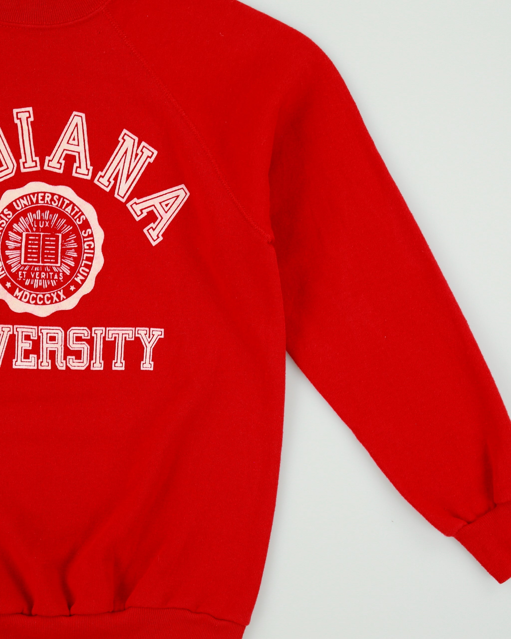 Vintage 1970s Indiana University Puff Print Wolf &amp; Sons Union Made In USA Crewneck Sweatshirt - M