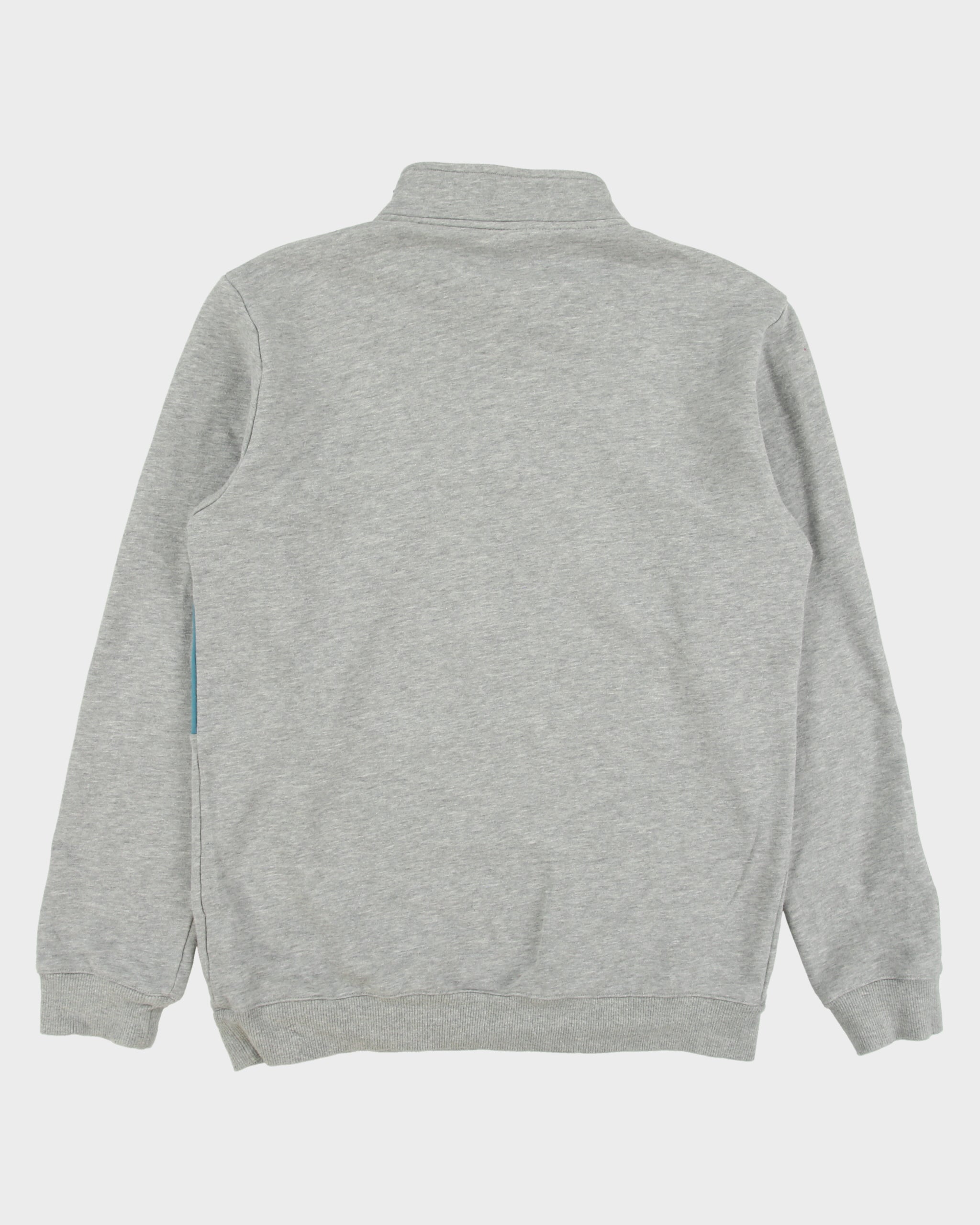 Vintage Reebok Classic Grey Marl Embroidered Spell Out Quarter-Zip Sweatshirt - M