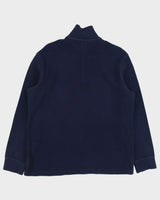Vintage Y2K 00s Polo Ralph Lauren Navy Funnel Neck Quarter-Zip Sweatshirt - L
