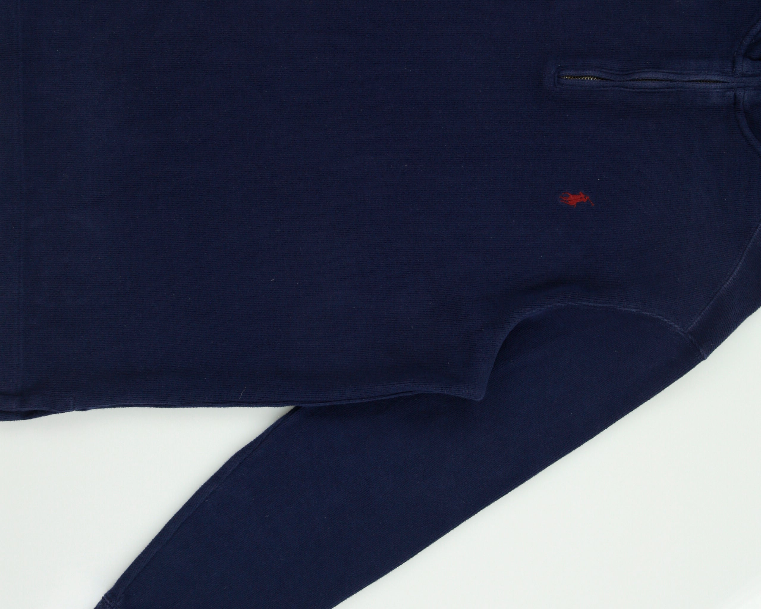 Vintage Y2K 00s Polo Ralph Lauren Navy Funnel Neck Quarter-Zip Sweatshirt - L