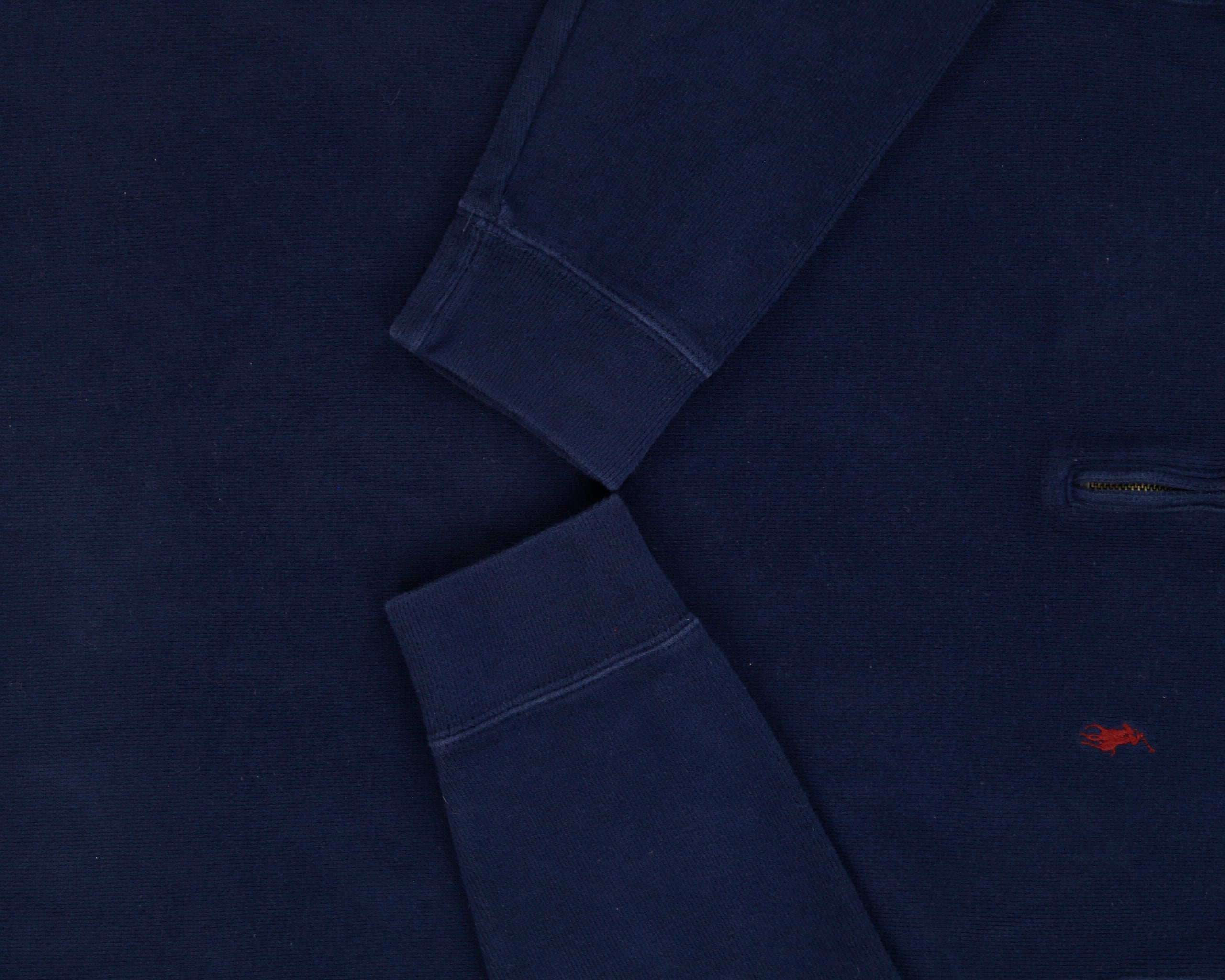 Vintage Y2K 00s Polo Ralph Lauren Navy Funnel Neck Quarter-Zip Sweatshirt - L