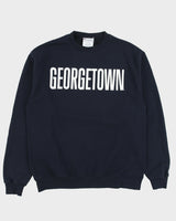 Vintage Champion Ath. Navy Georgetown University Varsity Crewneck Sweatshirt - L