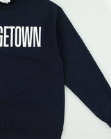 Vintage Champion Ath. Navy Georgetown University Varsity Crewneck Sweatshirt - L