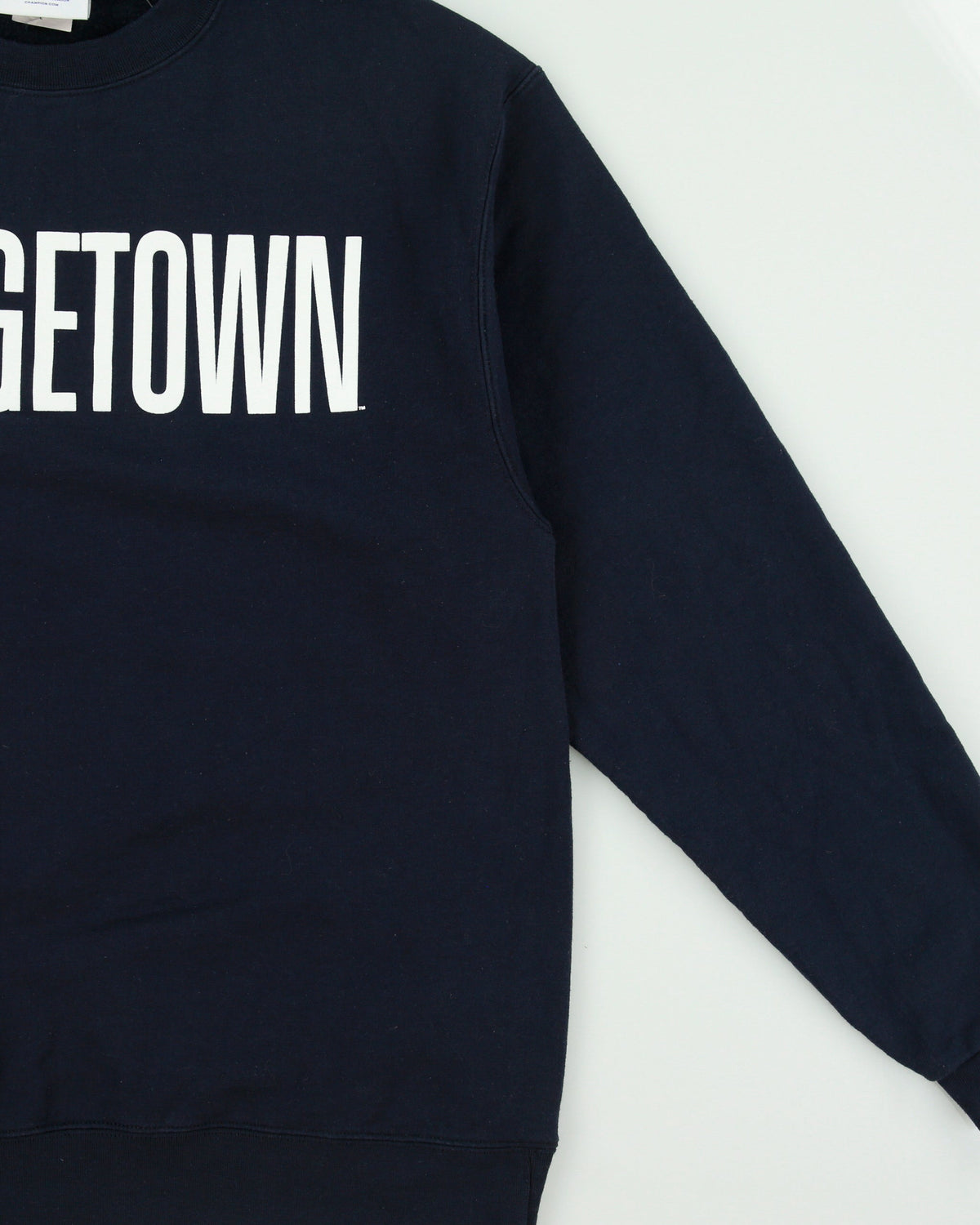 Vintage Champion Ath. Navy Georgetown University Varsity Crewneck Sweatshirt - L