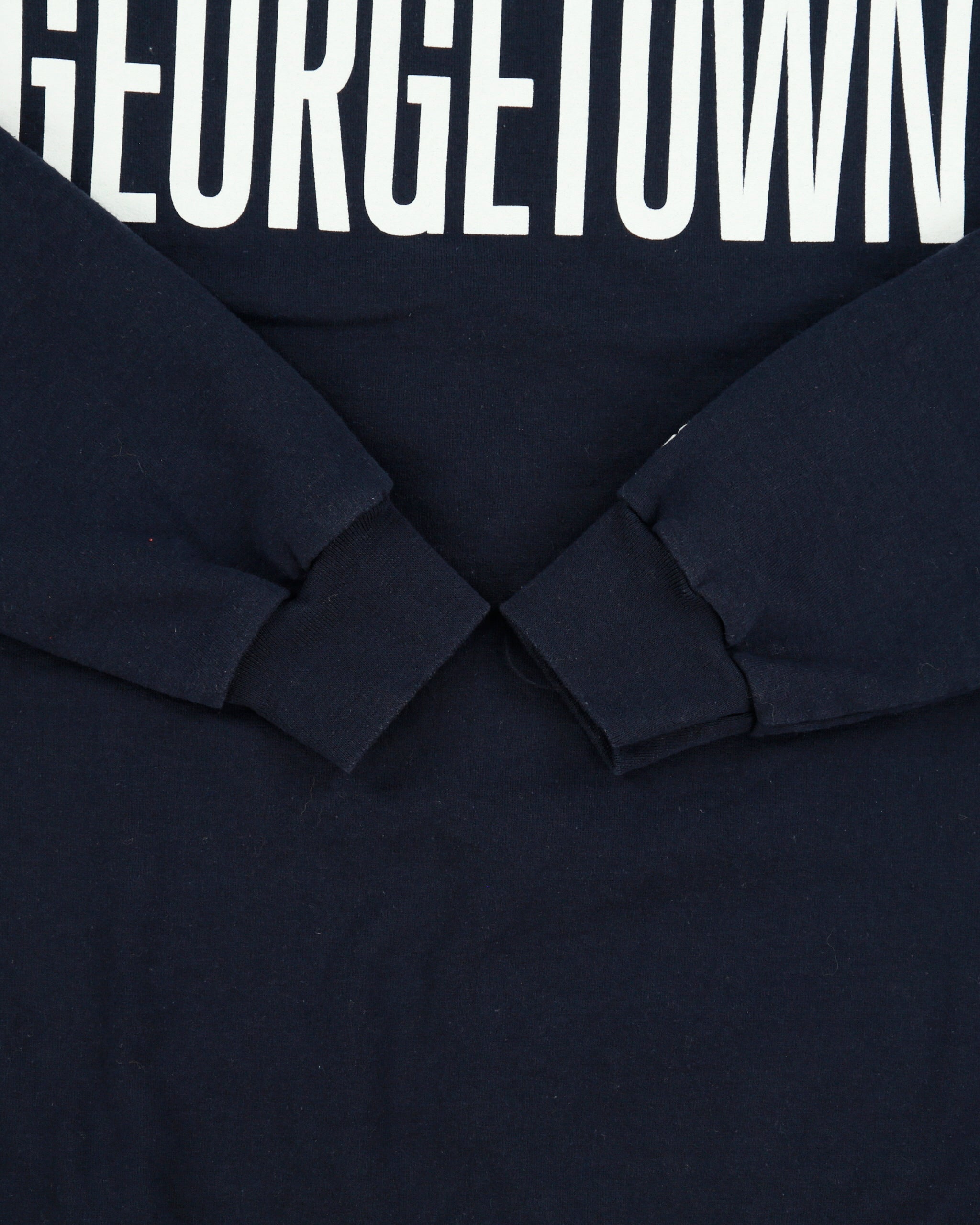 Vintage Champion Ath. Navy Georgetown University Varsity Crewneck Sweatshirt - L