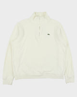 Vintage Y2K 00s Lacoste Classic Croc Pique Funnel Neck Quarter-Zip Sweatshirt - XL