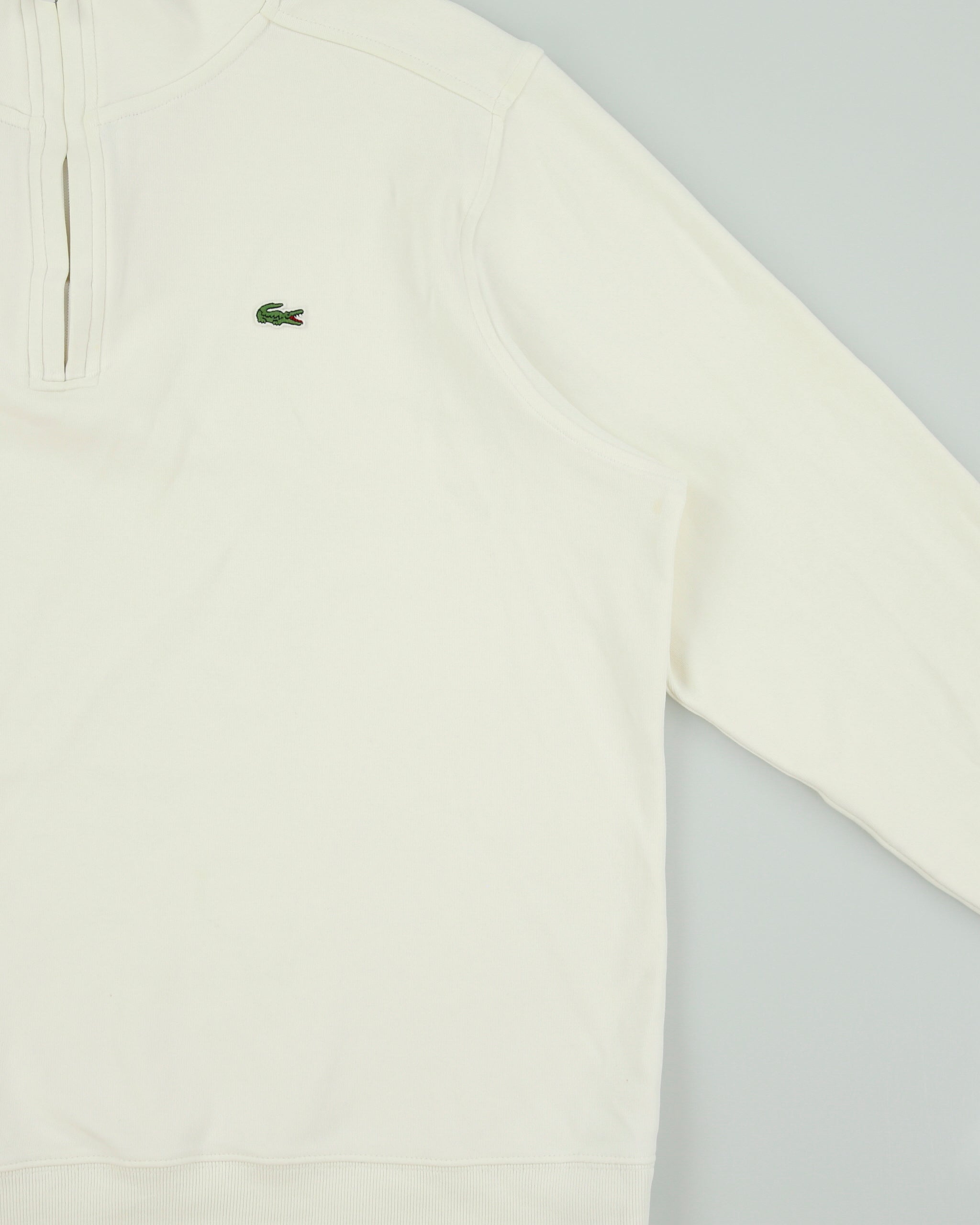 Vintage Y2K 00s Lacoste Classic Croc Pique Funnel Neck Quarter-Zip Sweatshirt - XL