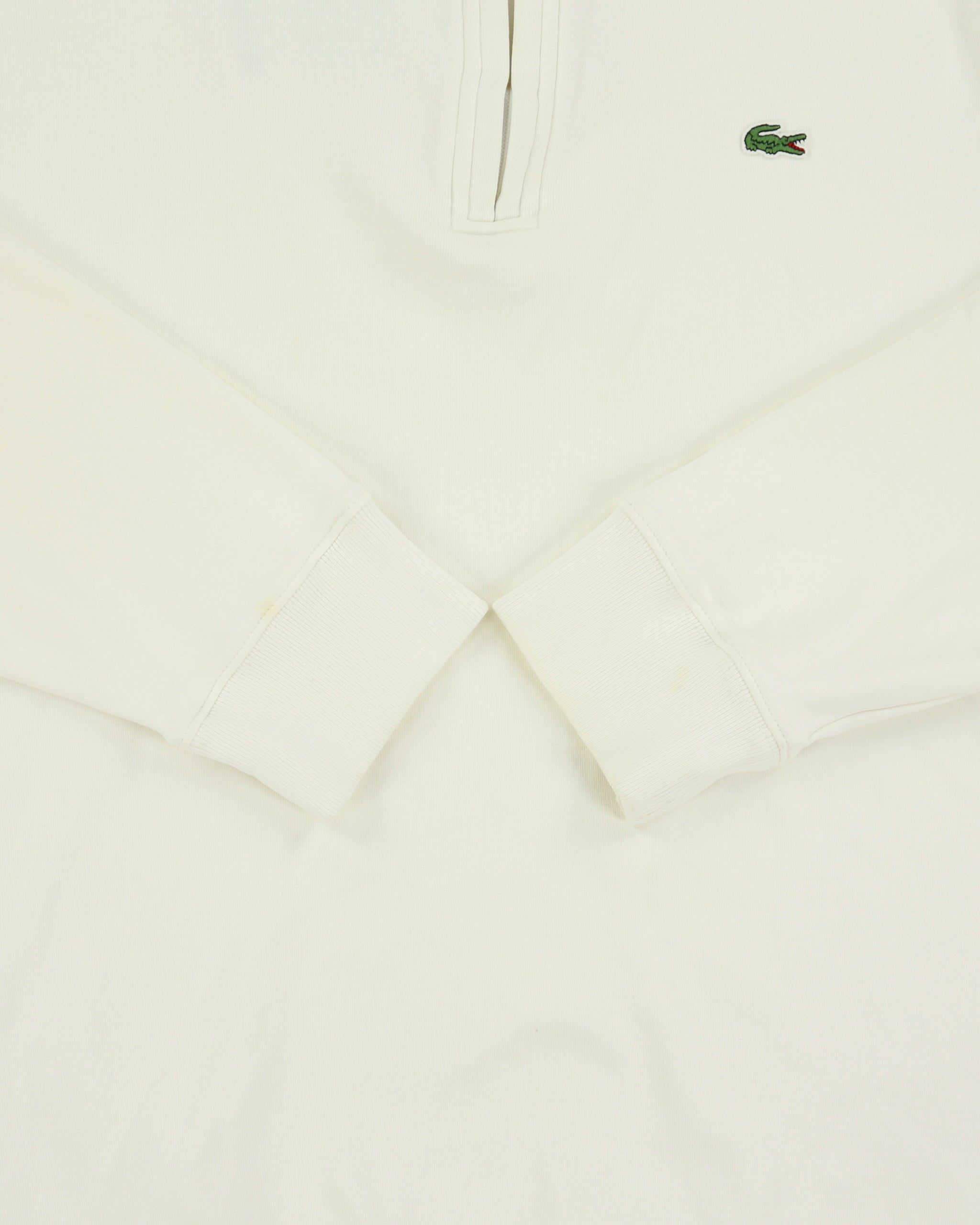 Vintage Y2K 00s Lacoste Classic Croc Pique Funnel Neck Quarter-Zip Sweatshirt - XL