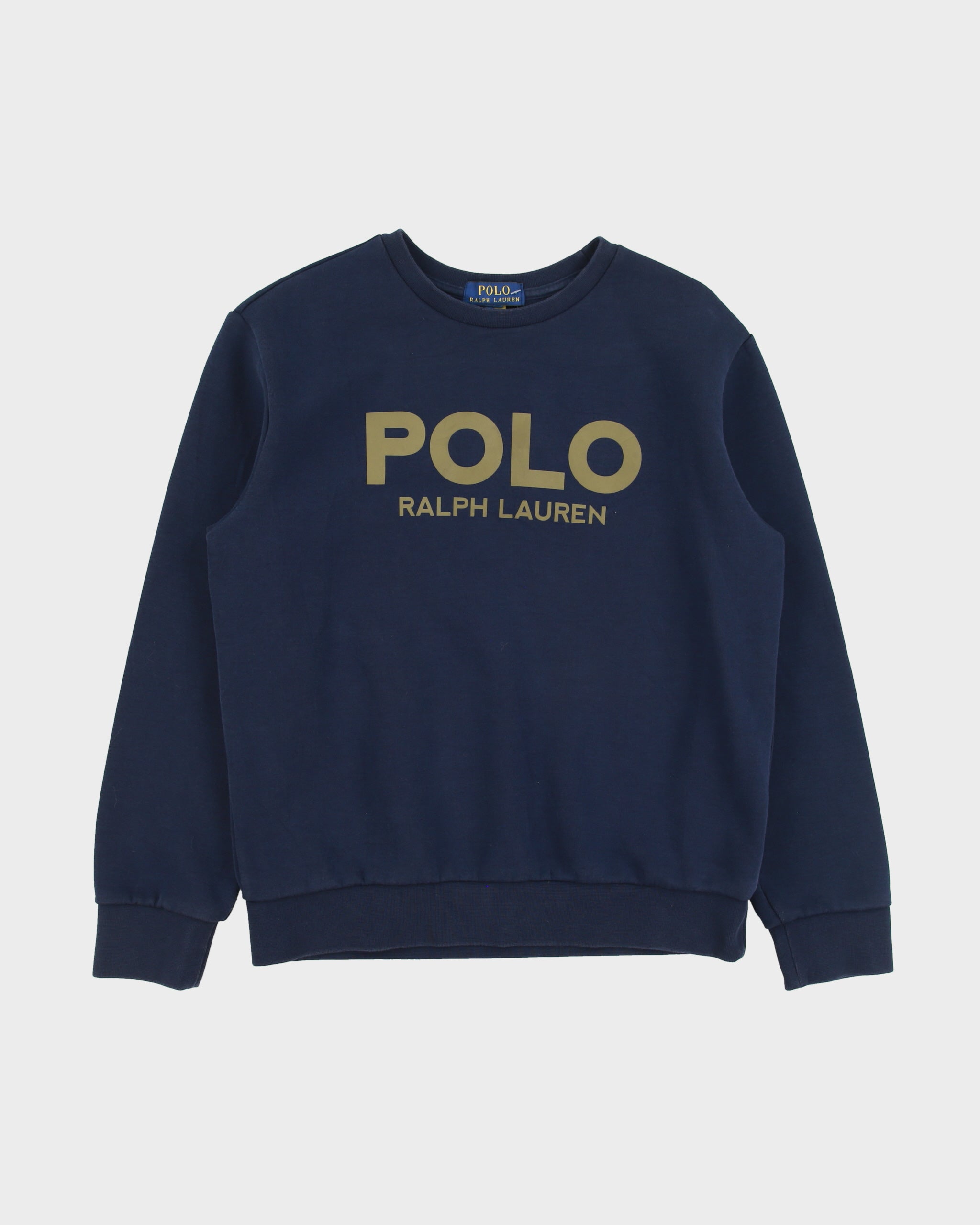 Vintage Polo Ralph Lauren Navy 3M Spell Out Crewneck Sweatshirt - XS