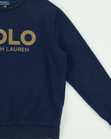 Vintage Polo Ralph Lauren Navy 3M Spell Out Crewneck Sweatshirt - XS
