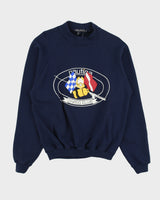 Vintage 1990s Nautica Diving Club Navy Puff Print High-Neck Crewneck Sweatshirt - L