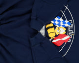 Vintage 1990s Nautica Diving Club Navy Puff Print High-Neck Crewneck Sweatshirt - L