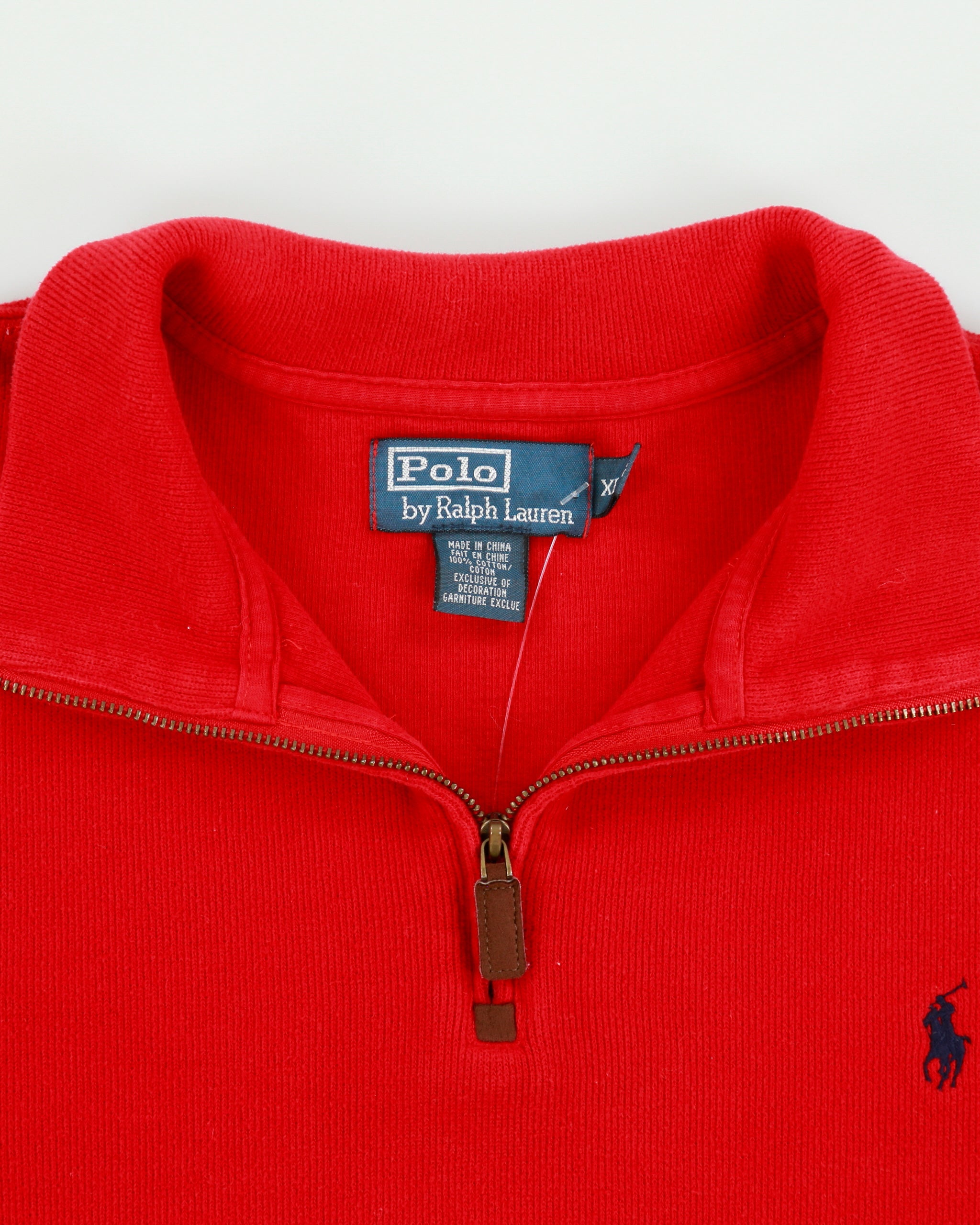 Vintage Y2K 00s Polo Ralph Lauren Classic Pony Quarter-Zip Sweatshirt - XL