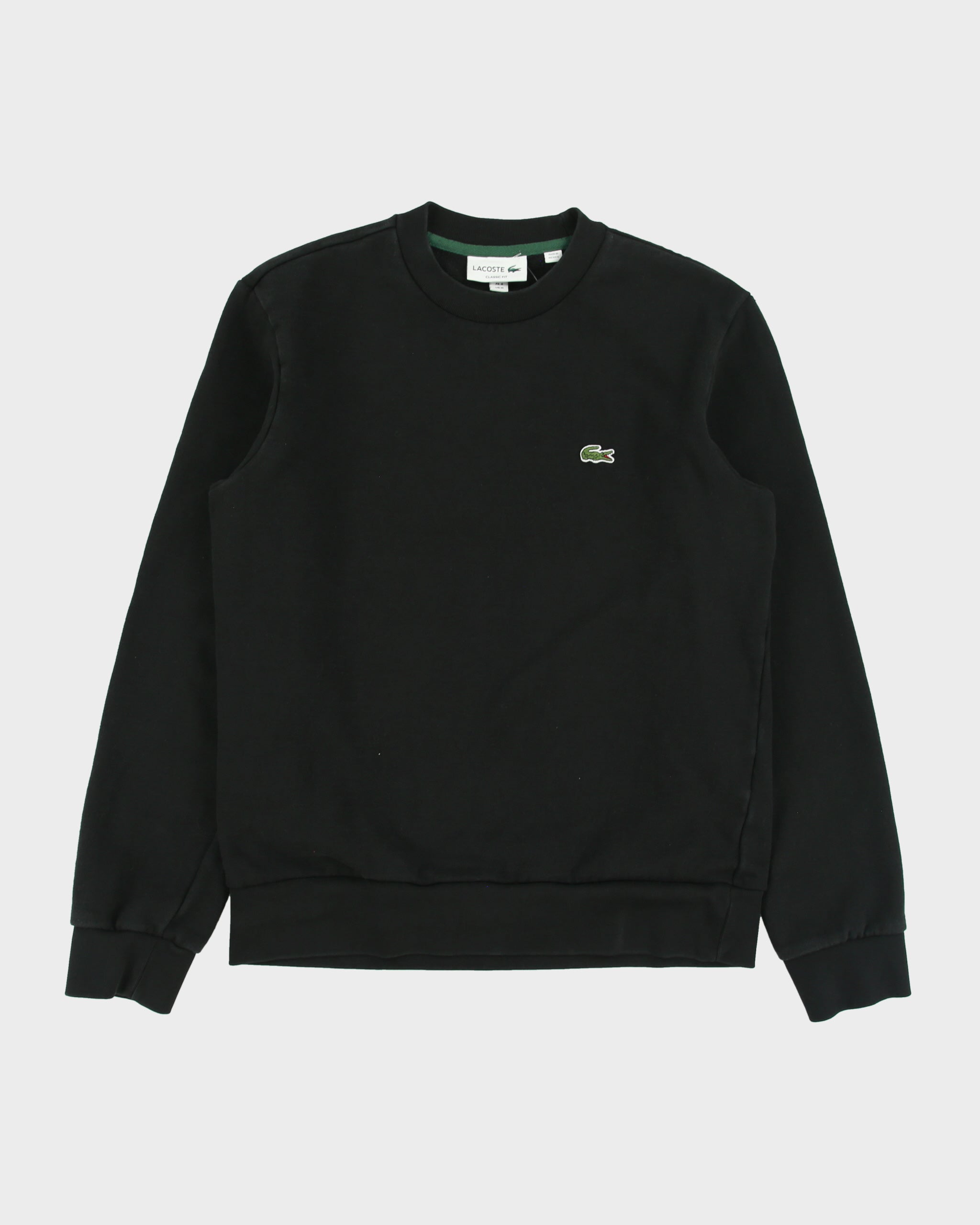 Vintage Lacoste Black Croc Pique Heavyweight Classic Fit Crewneck Sweatshirt - M