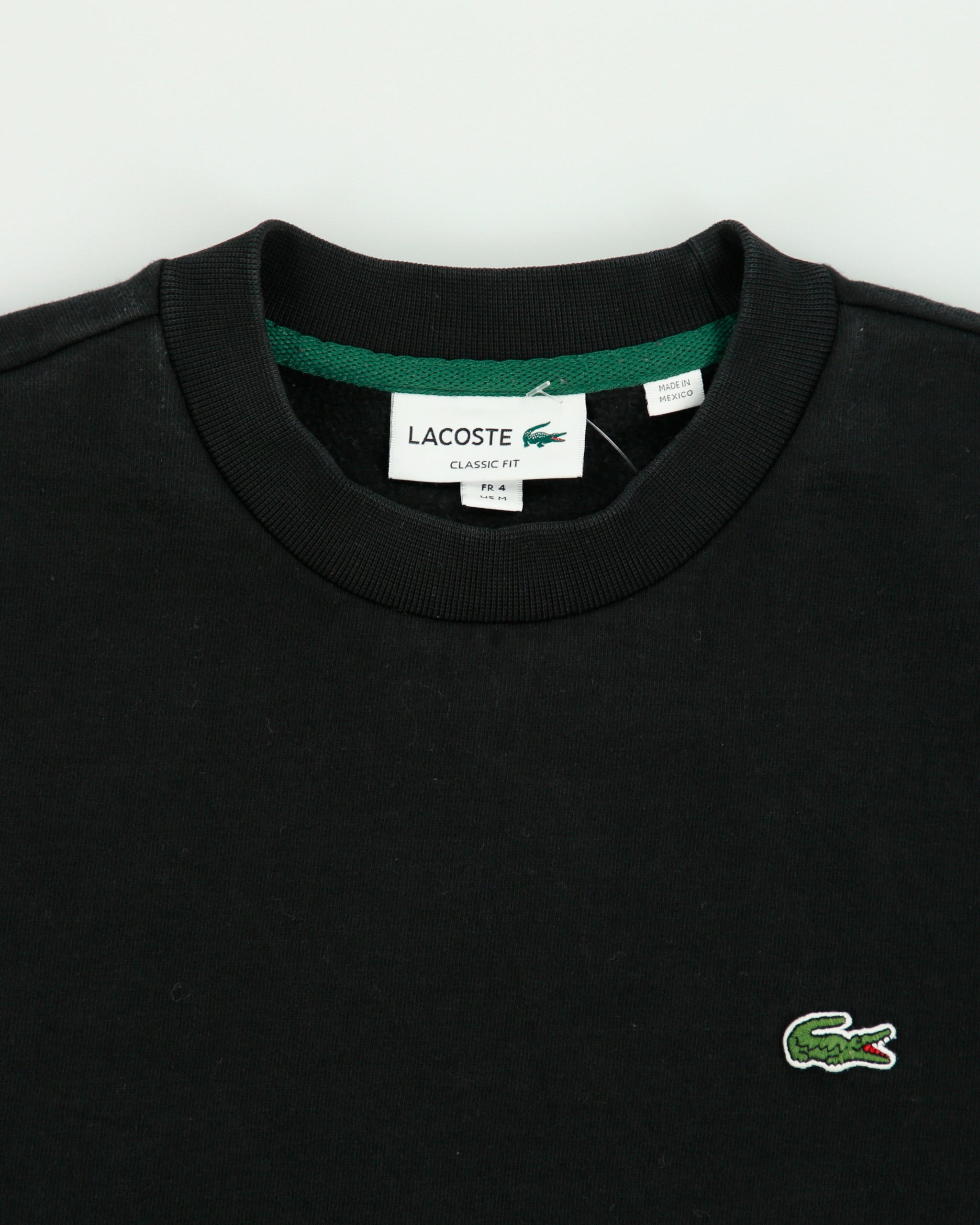 Vintage Lacoste Black Croc Pique Heavyweight Classic Fit Crewneck Sweatshirt - M