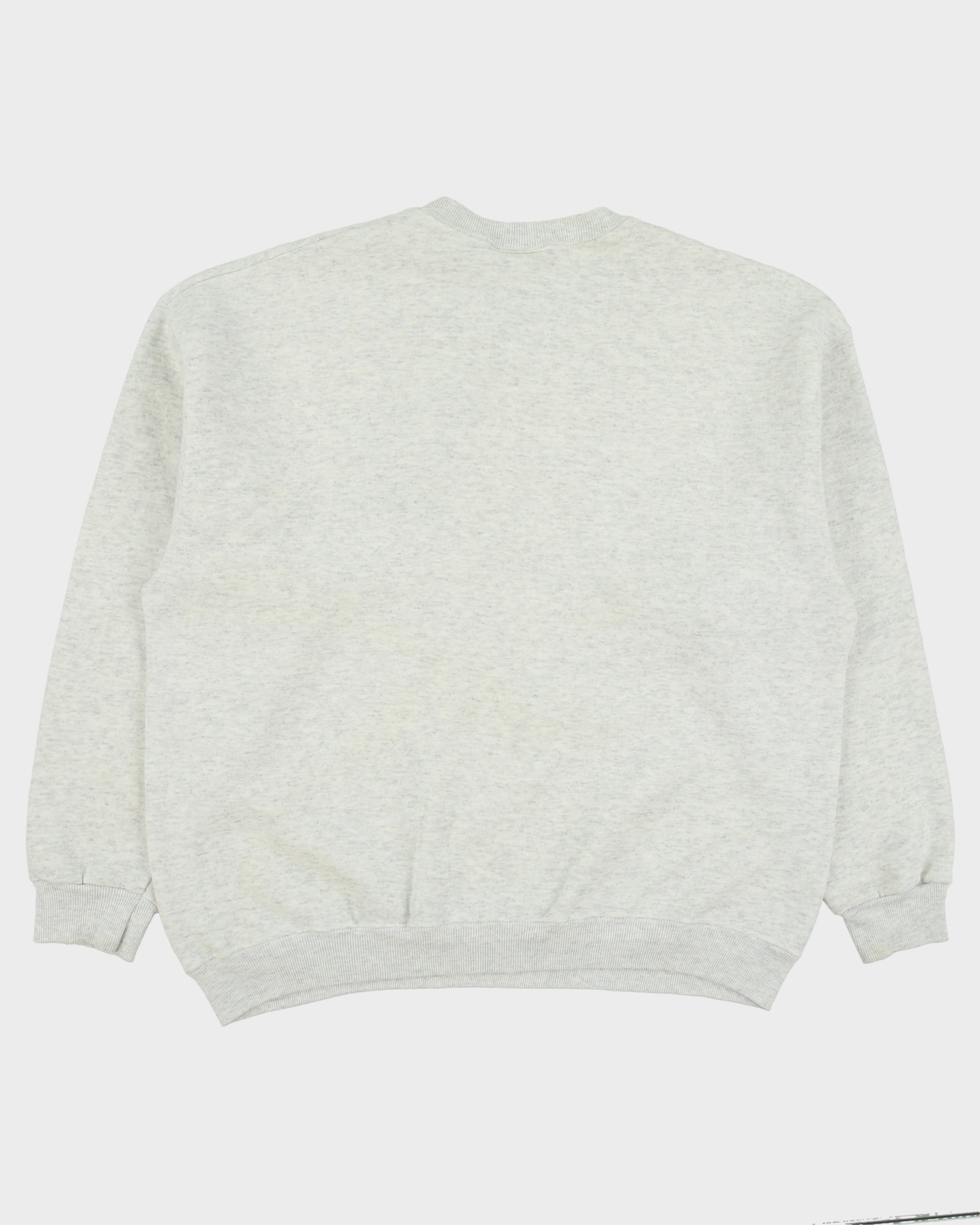 Vintage 1990s Lee Grey Marl Made In USA Heavyweight Embroidered Deep Creek Lake Crewneck Sweatshirt - XL