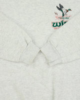 Vintage 1990s Lee Grey Marl Made In USA Heavyweight Embroidered Deep Creek Lake Crewneck Sweatshirt - XL