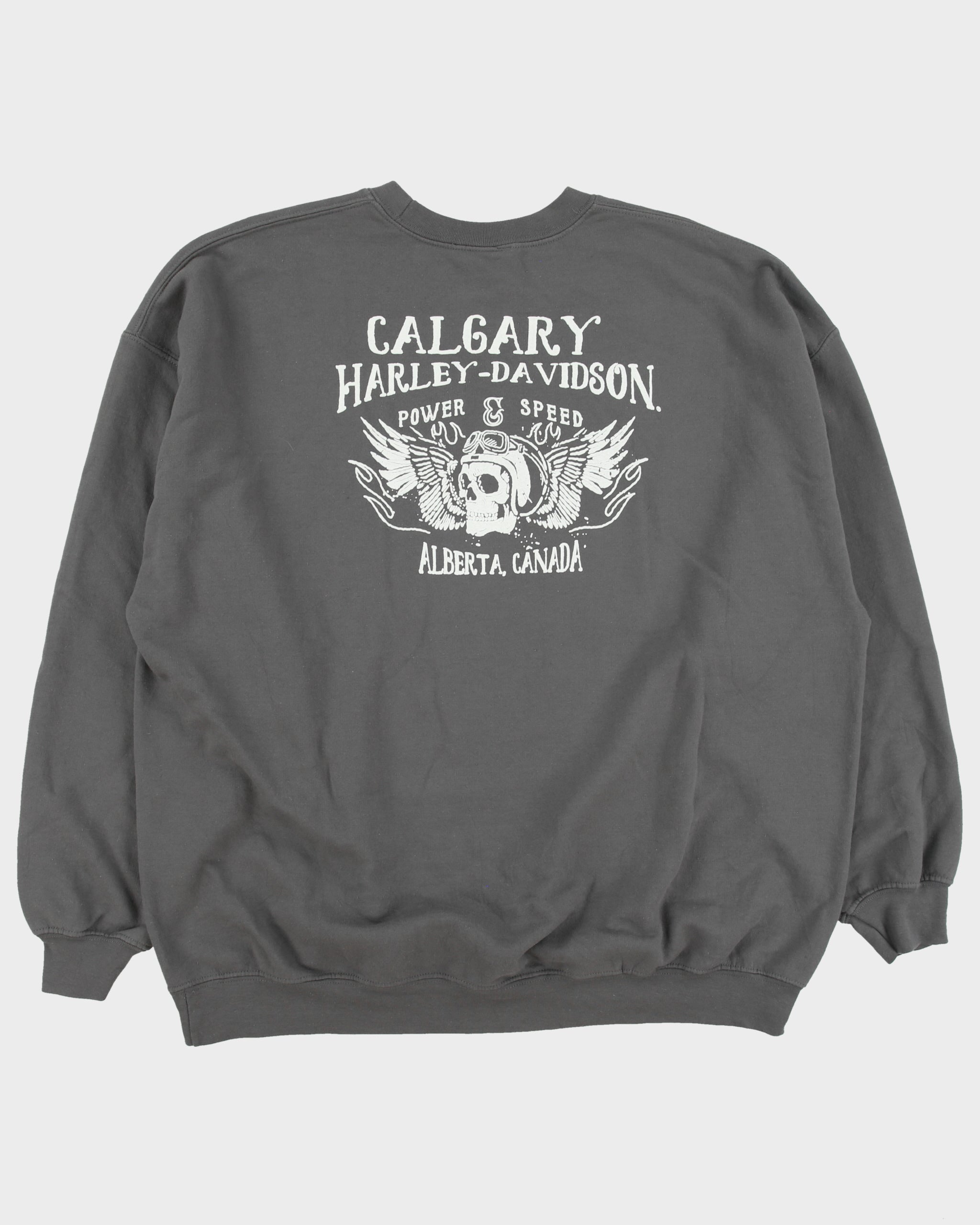 Vintage Harley Davidson Calgary Alberta Ride Free Crewneck Sweatshirt - XXL