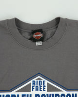 Vintage Harley Davidson Calgary Alberta Ride Free Crewneck Sweatshirt - XXL