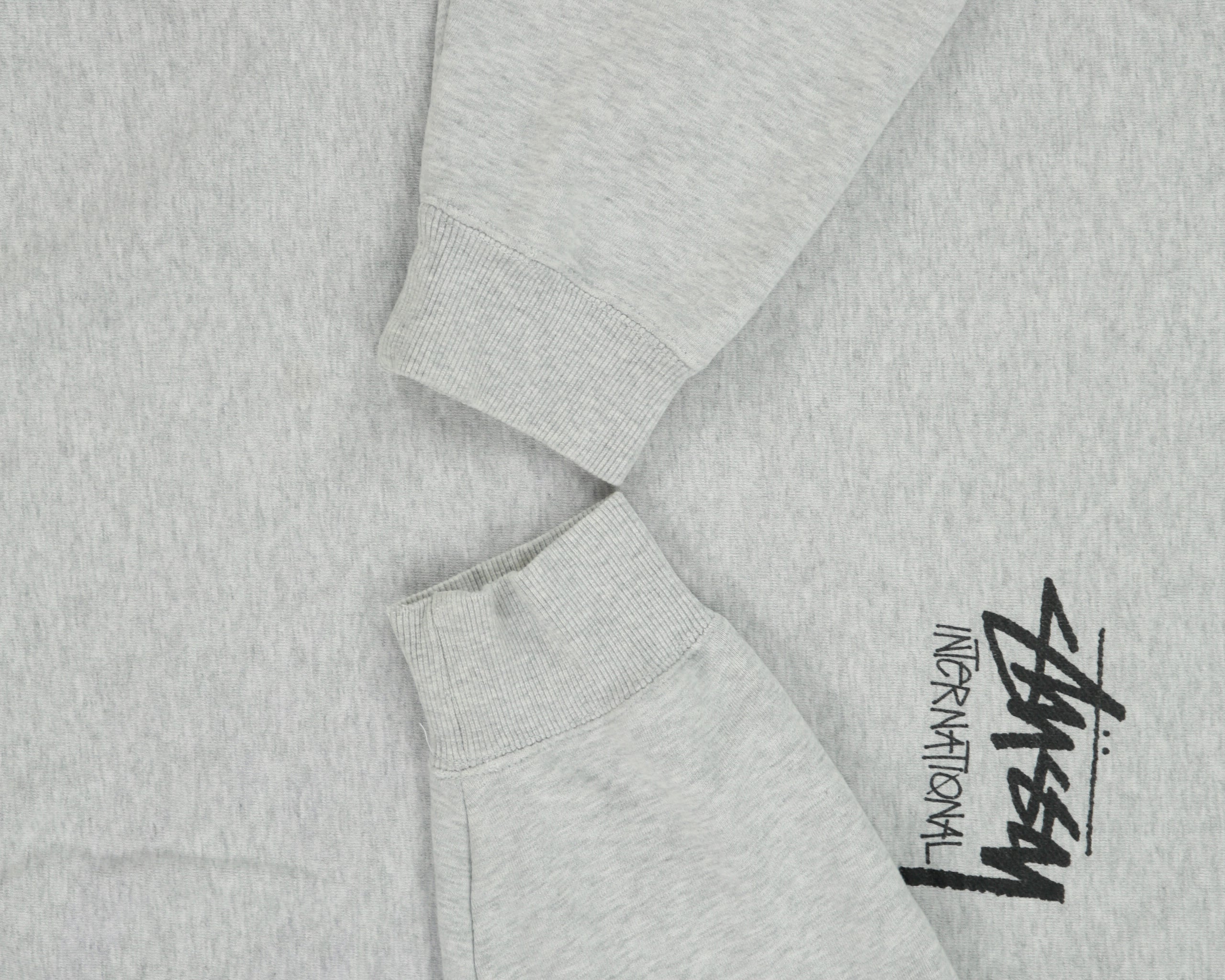 Vintage Stussy Grey Marl Stcok Logo Crewneck Sweatshirt - M