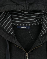 Vintage Y2K 00s Levi's Grey Marl Heavyweight Zip-Up Hoodie - S