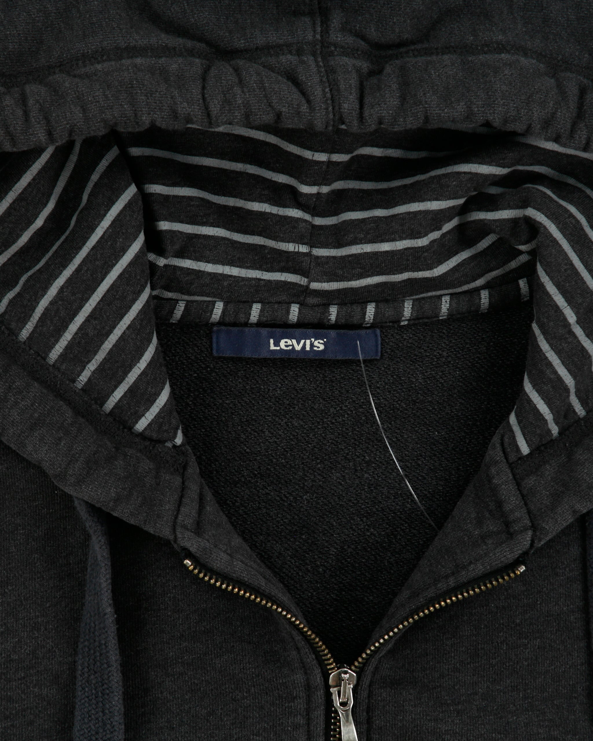 Vintage Y2K 00s Levi's Grey Marl Heavyweight Zip-Up Hoodie - S