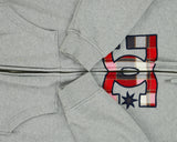 Vintage Y2K 00s DC Shoe Co. Grey Marl Plaid Embroidered Zip-Up Hoodie - L