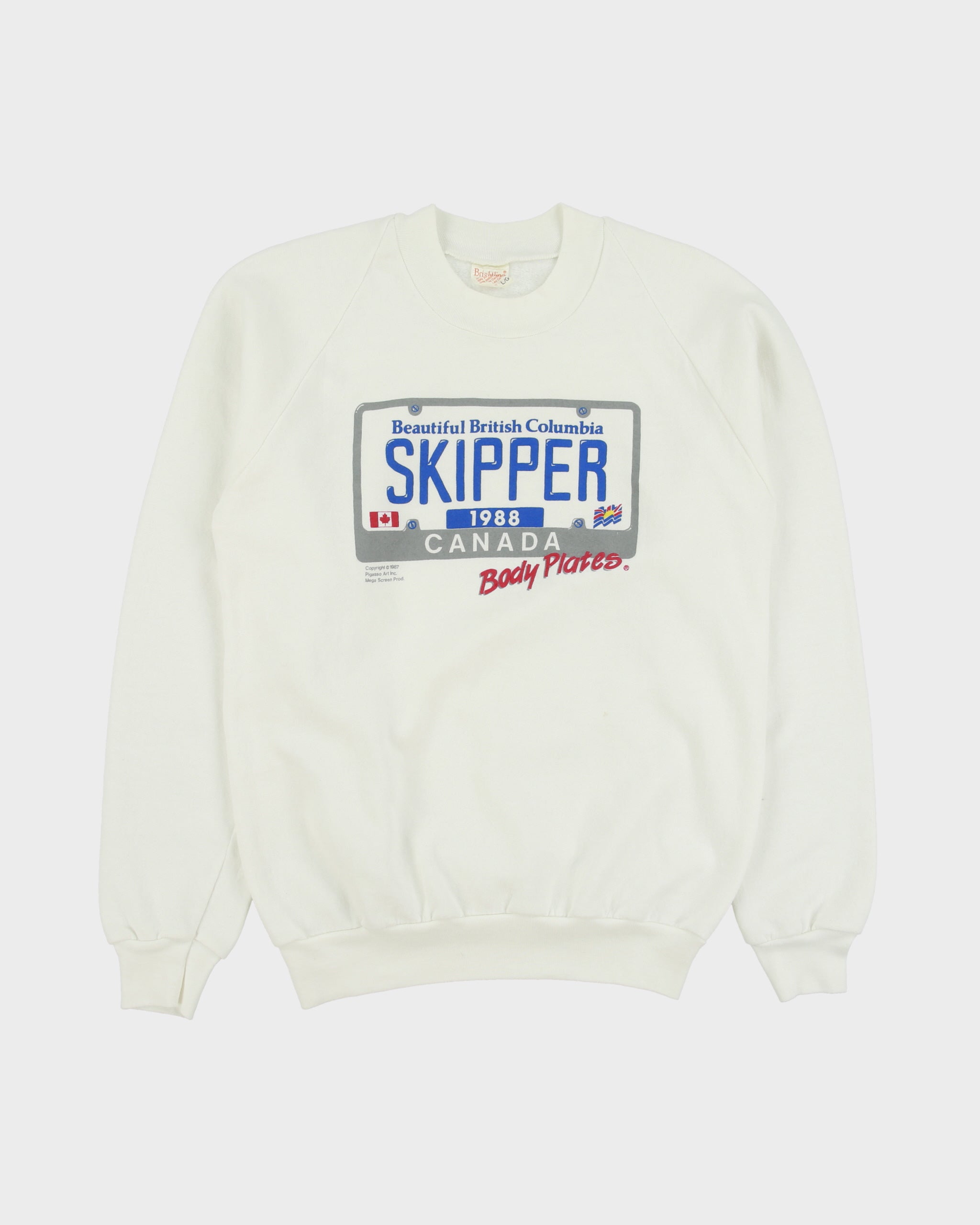 Vintage 1988 Body Plates British Columbia Pigasso Art Inc. Made In Canada Crewneck Sweatshirt - L