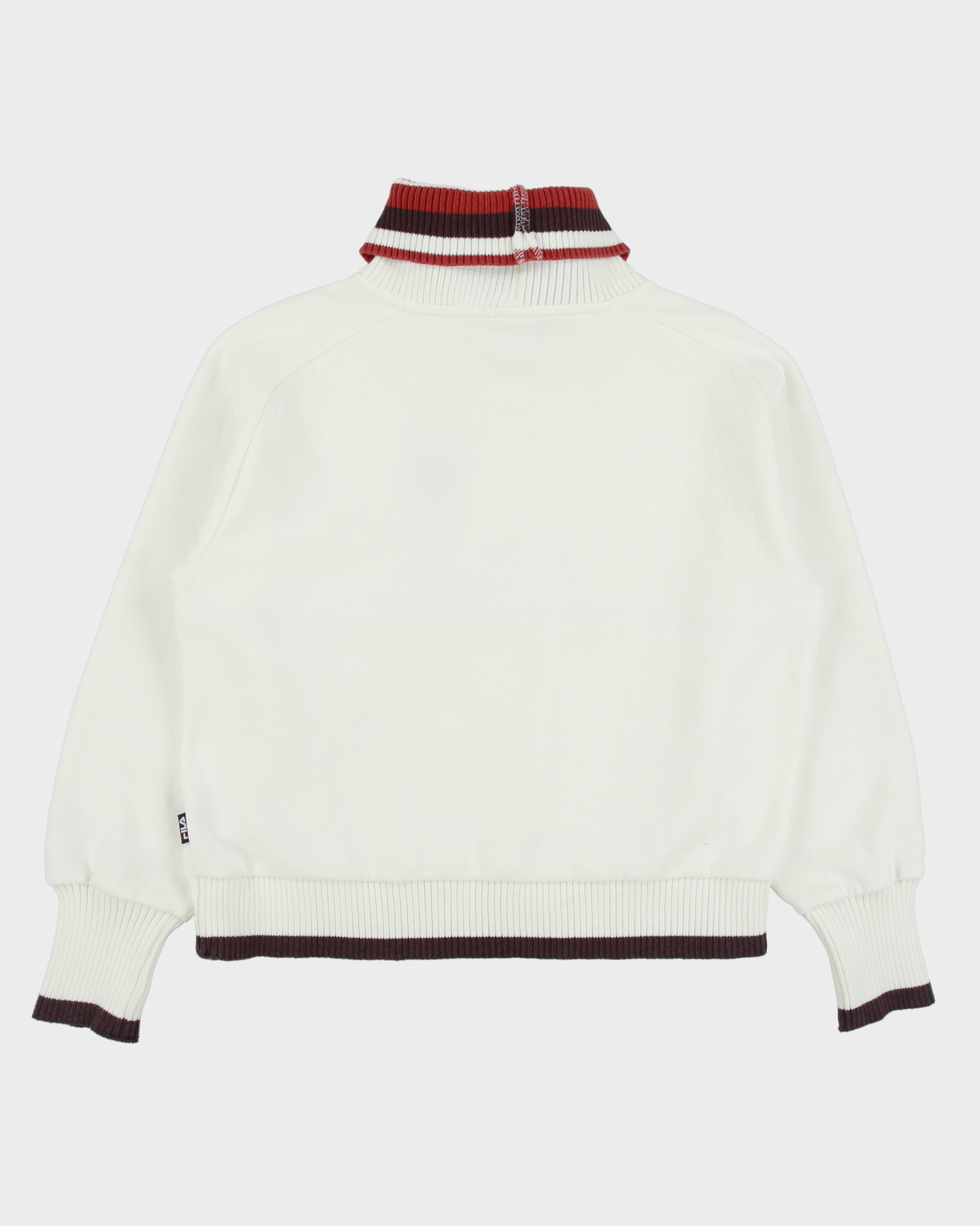 Vintage Fila Heavyweight Stripe Ribbed Boxy Roll Neck Sweatshirt - M