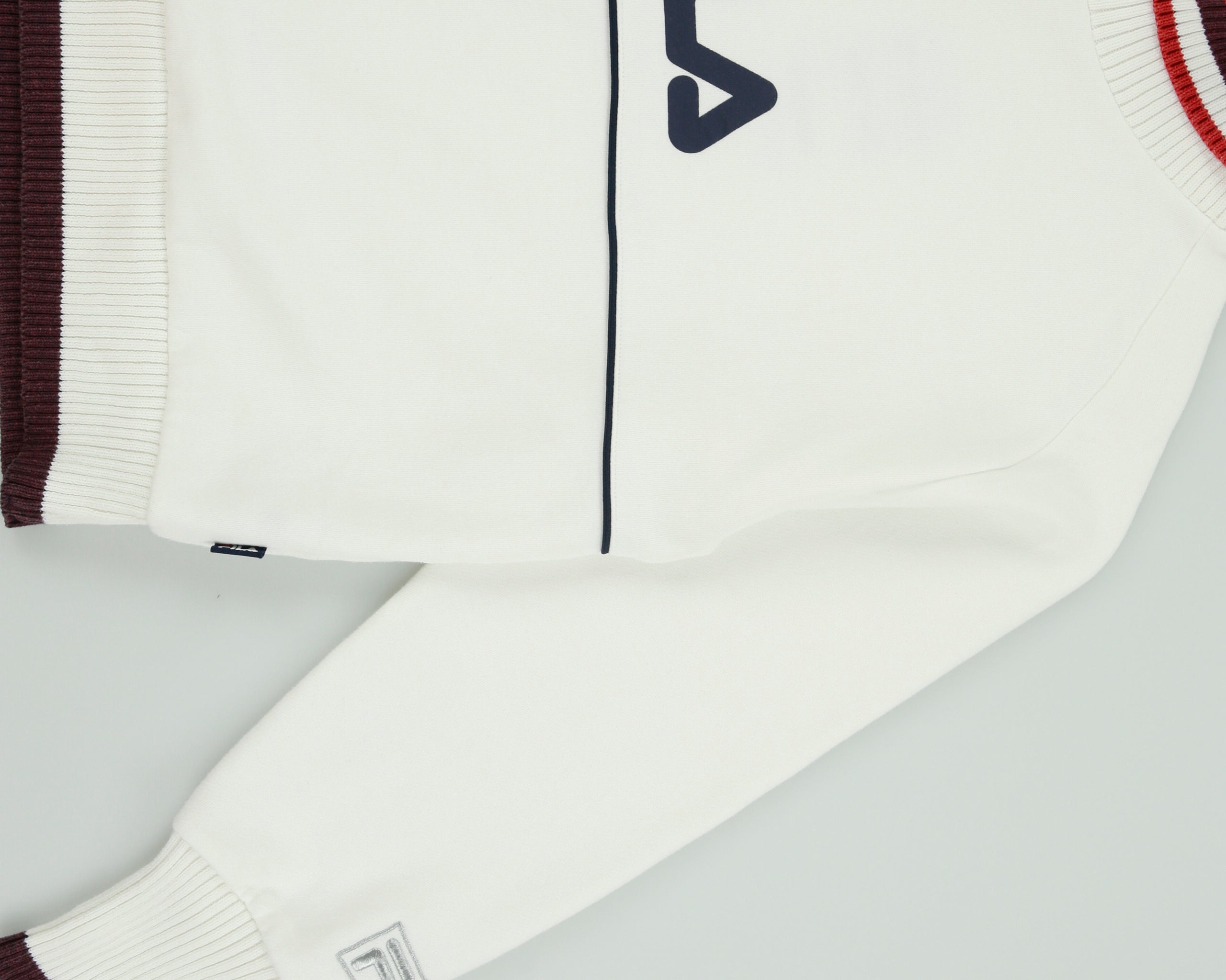 Vintage Fila Heavyweight Stripe Ribbed Boxy Roll Neck Sweatshirt - M