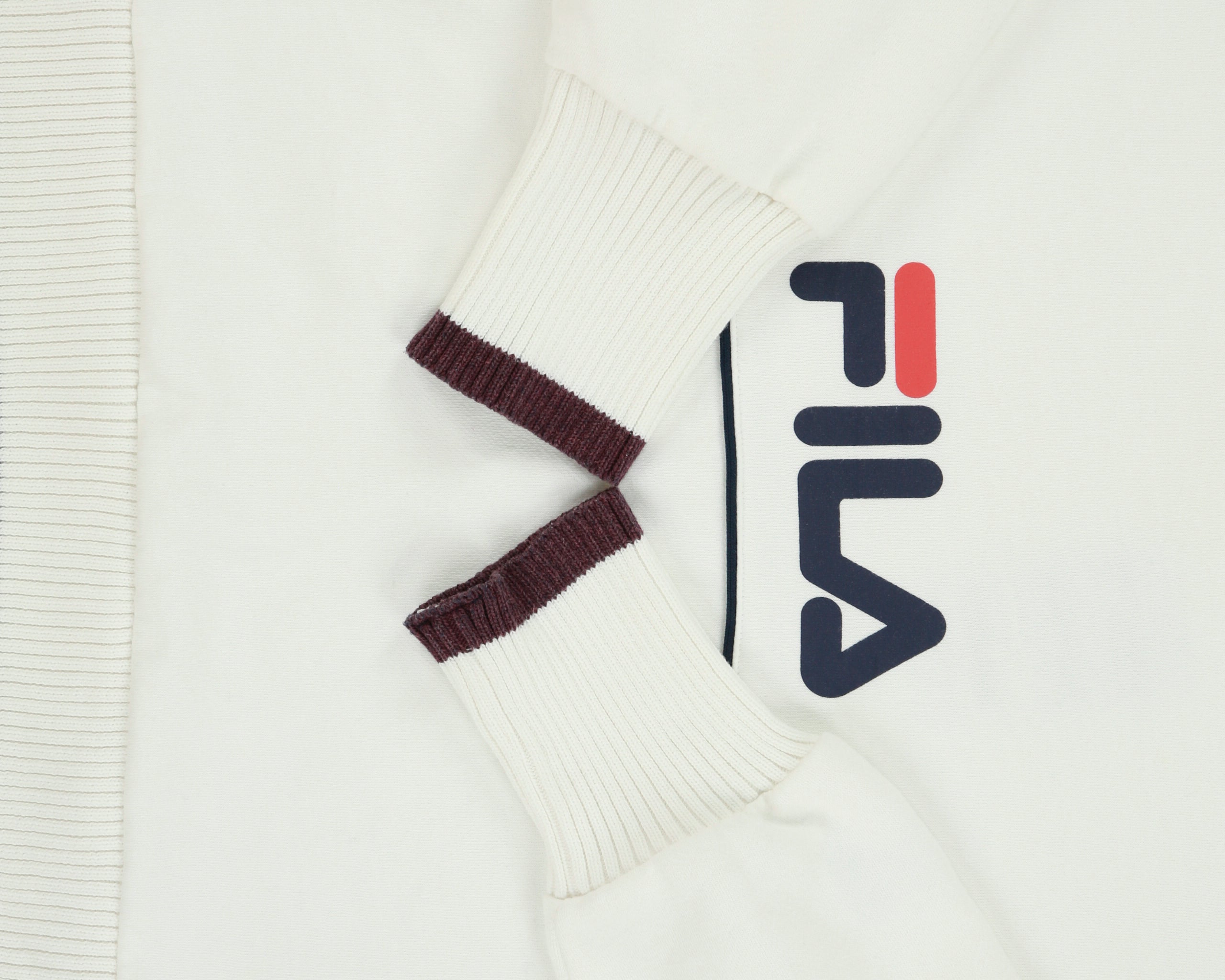 Vintage Fila Heavyweight Stripe Ribbed Boxy Roll Neck Sweatshirt - M