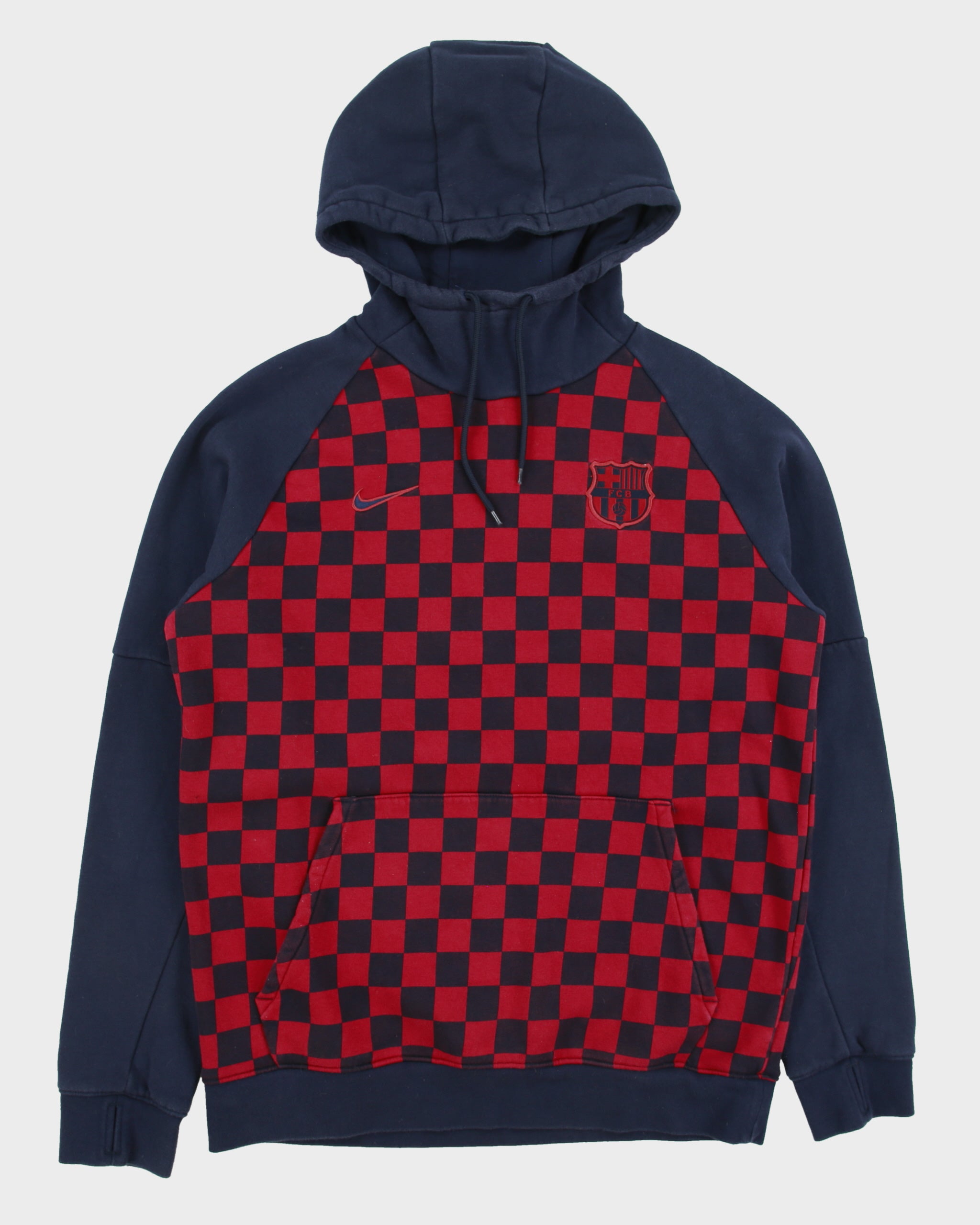 2019-20 Nike Barcelona FC Checkerboard High Neck Pullover Football Hoodie - M