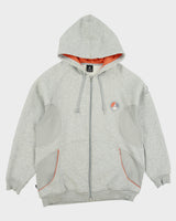 Vintage Y2K 00s Nike Air Jordan Grey Marl Heavyweight Embroidered Jumpman 23 Zip-Up Hoodie - L