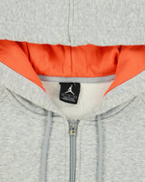 Vintage Y2K 00s Nike Air Jordan Grey Marl Heavyweight Embroidered Jumpman 23 Zip-Up Hoodie - L