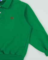 Vintage 1990s Fred Perry Sportswear Classic Pique Boxy Collared Sweatshirt - S