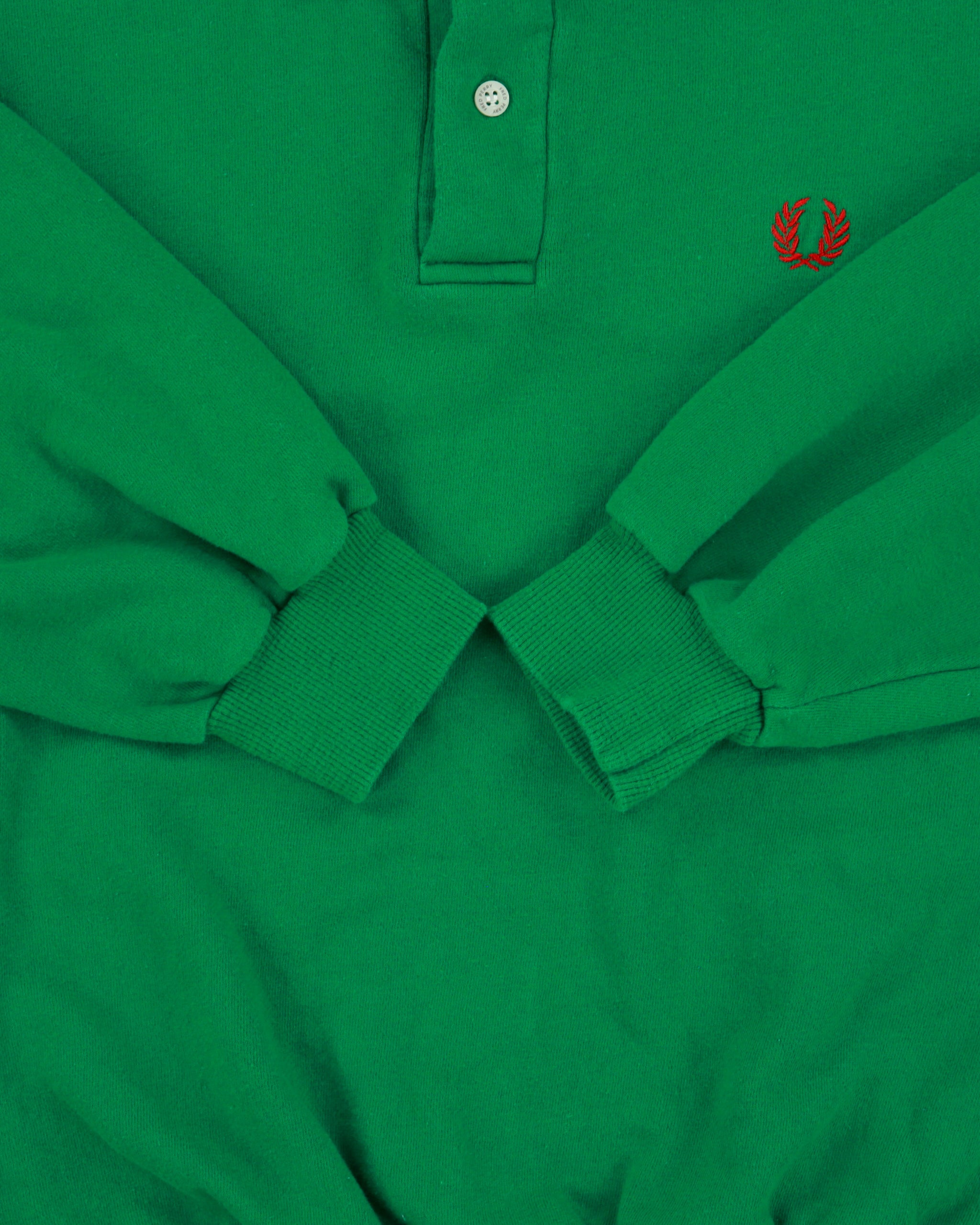 Vintage 1990s Fred Perry Sportswear Classic Pique Boxy Collared Sweatshirt - S