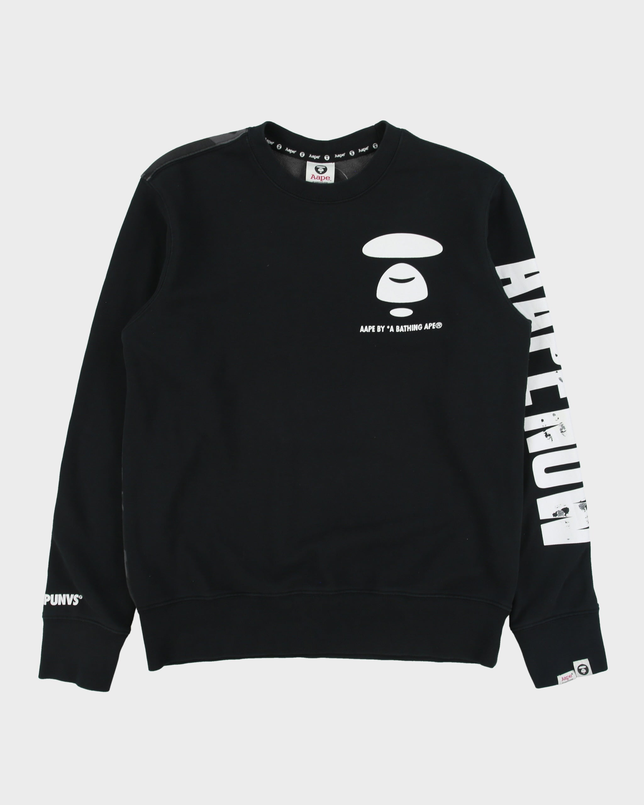 Vintage Aape By A Bathing Ape Camo Back Aape Now Crewneck Sweatshirt - L