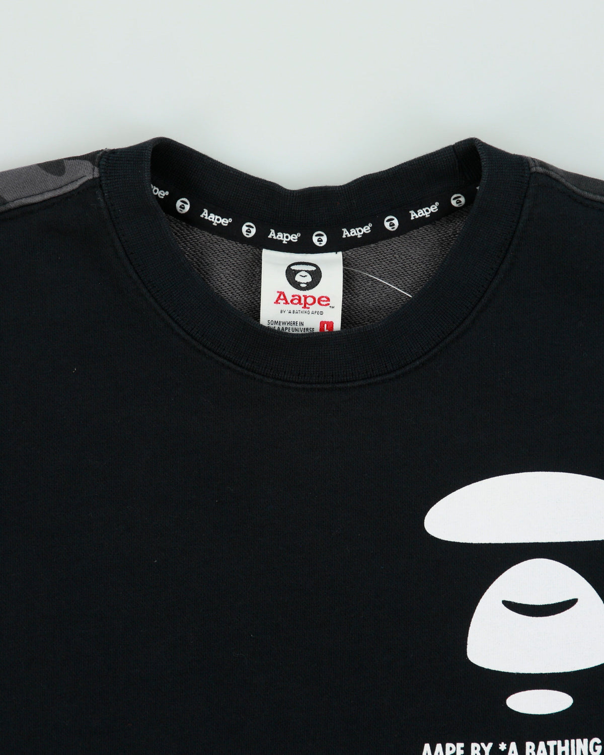 Vintage Aape By A Bathing Ape Camo Back Aape Now Crewneck Sweatshirt - L