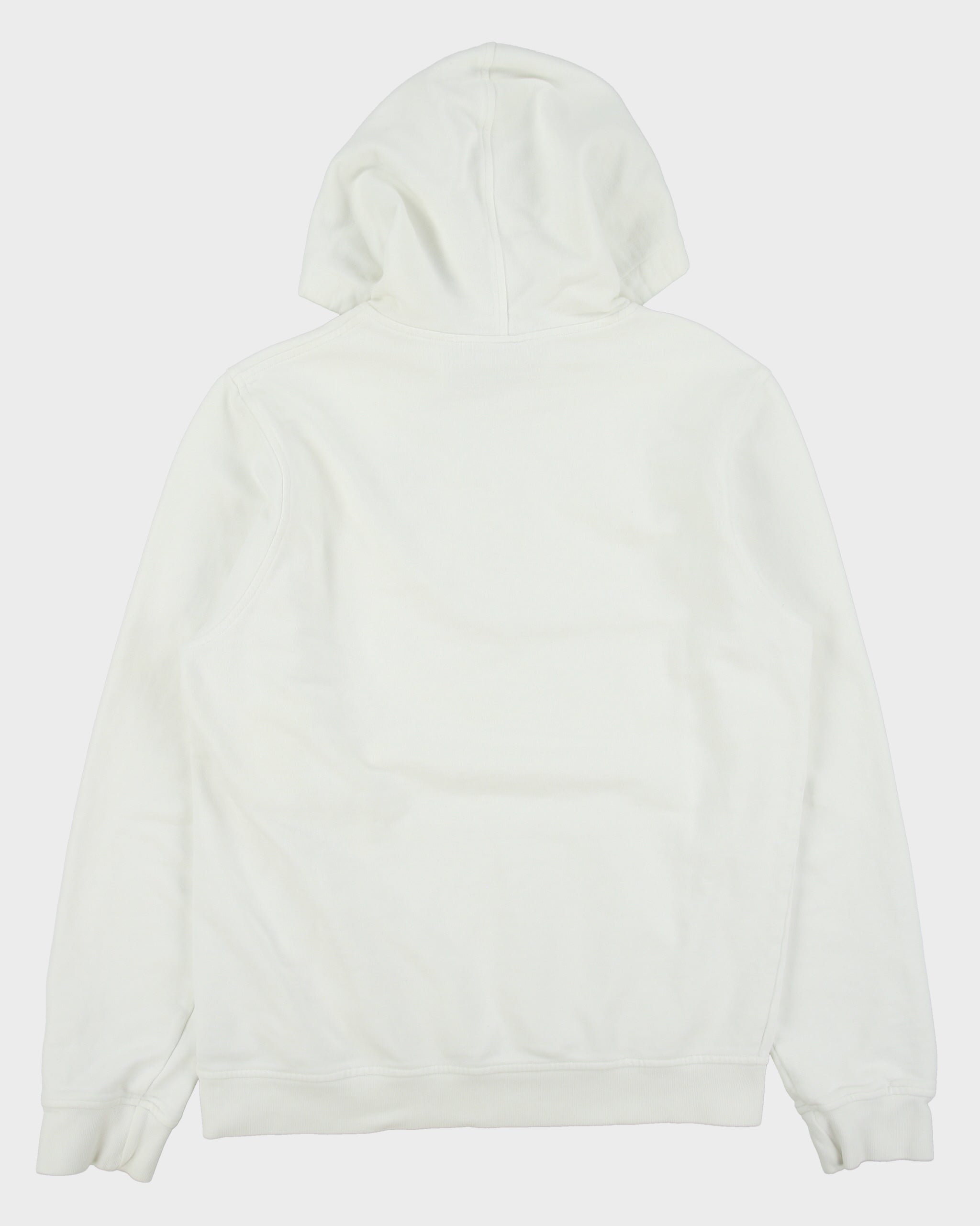Vintage Y2K 00s Lacoste Vintage Washed White Croc Pique Heavyweight Pullover Hoodie - M