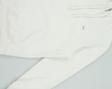 Vintage Y2K 00s Lacoste Vintage Washed White Croc Pique Heavyweight Pullover Hoodie - M