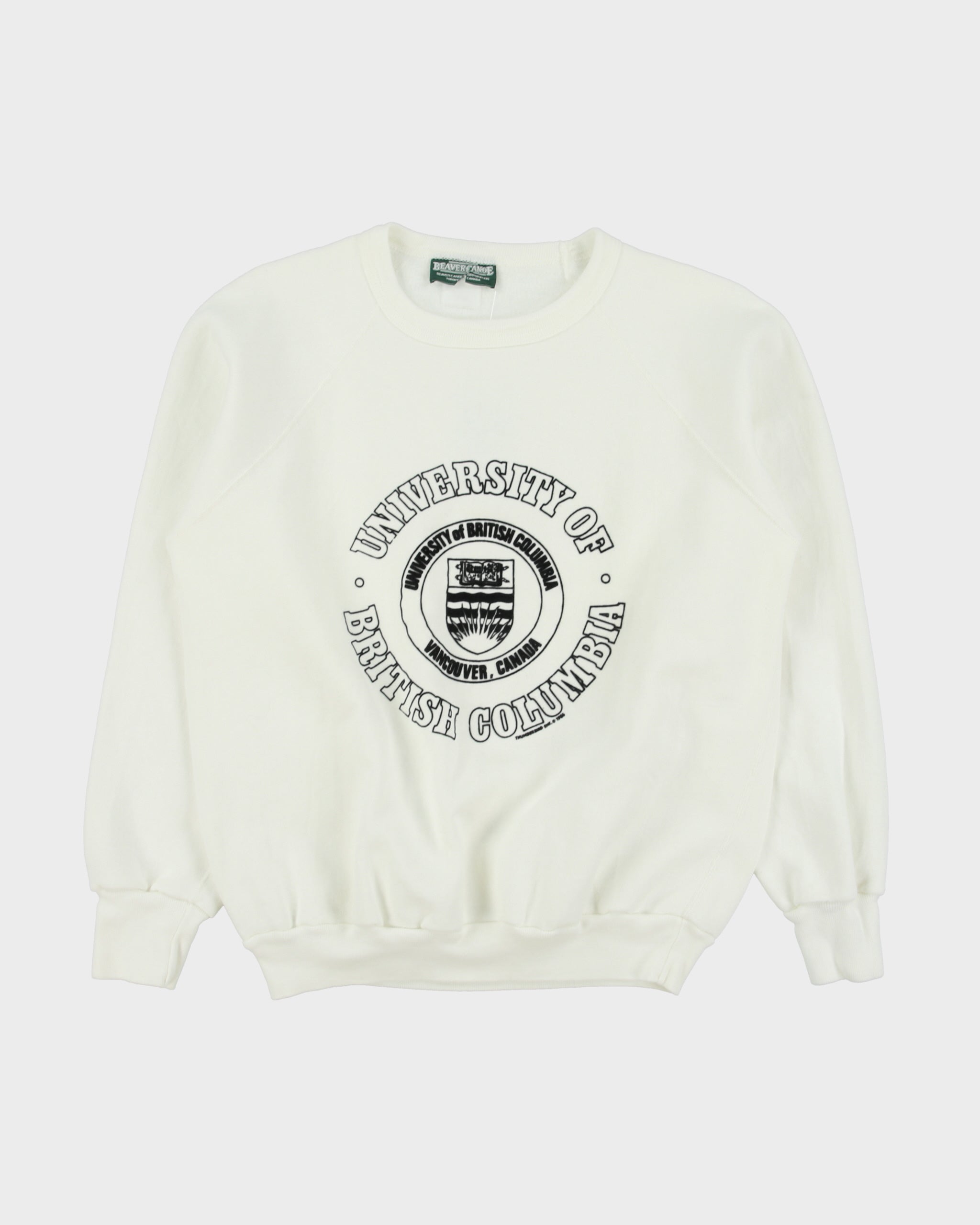 Vintage 1986 Beaver Canoe University Of British Columbia Made In Canada Varsity Crewneck Sweatshirt - M