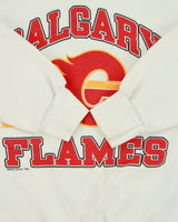 Vintage 1988 Calgary Flames Trench NHL Made In USA Crewneck Ice Hockey Sweatshirt - S