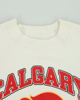 Vintage 1988 Calgary Flames Trench NHL Made In USA Crewneck Ice Hockey Sweatshirt - S
