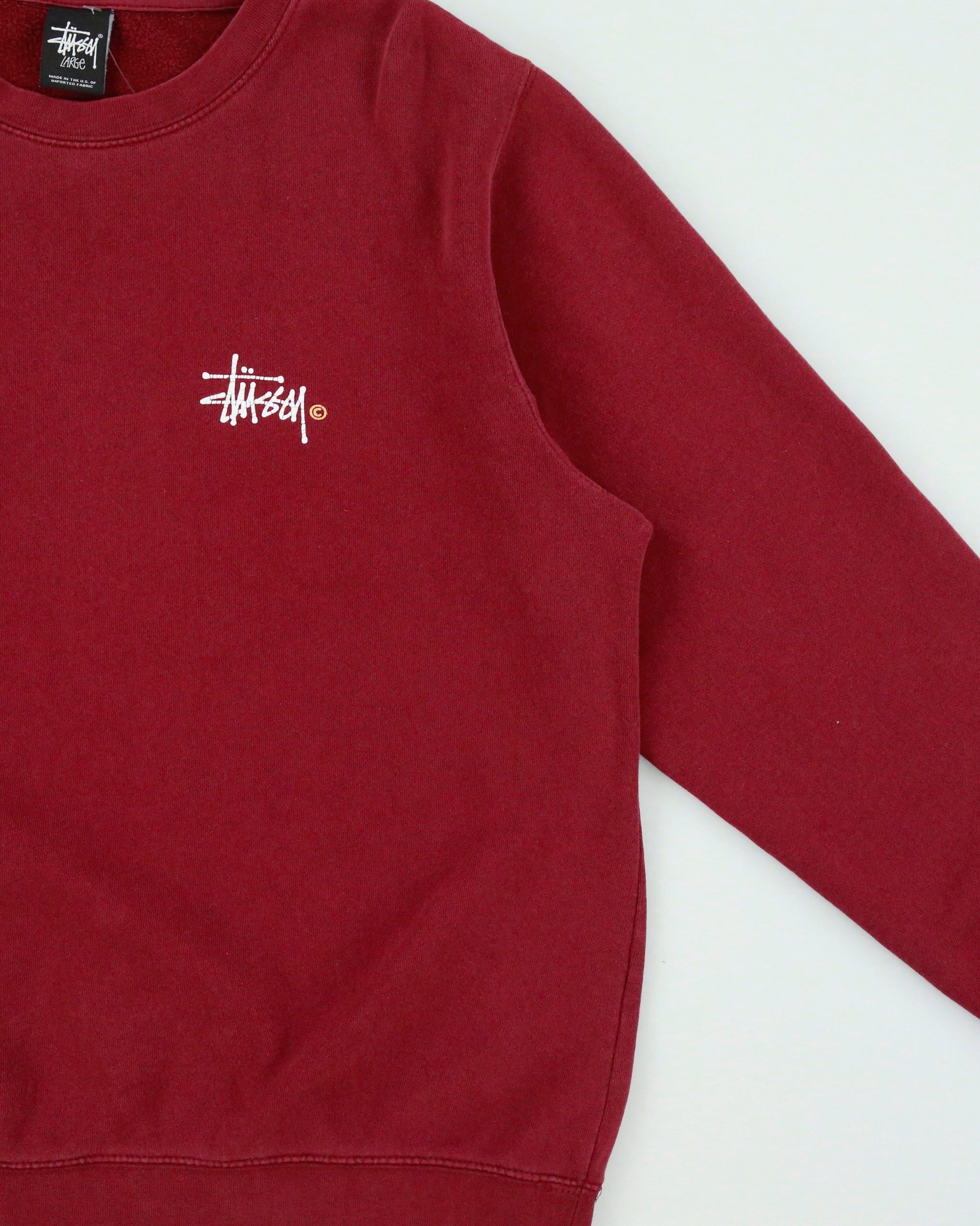 Vintage Stussy Stock Logo Made In USA Crewneck Sweatshirt - L