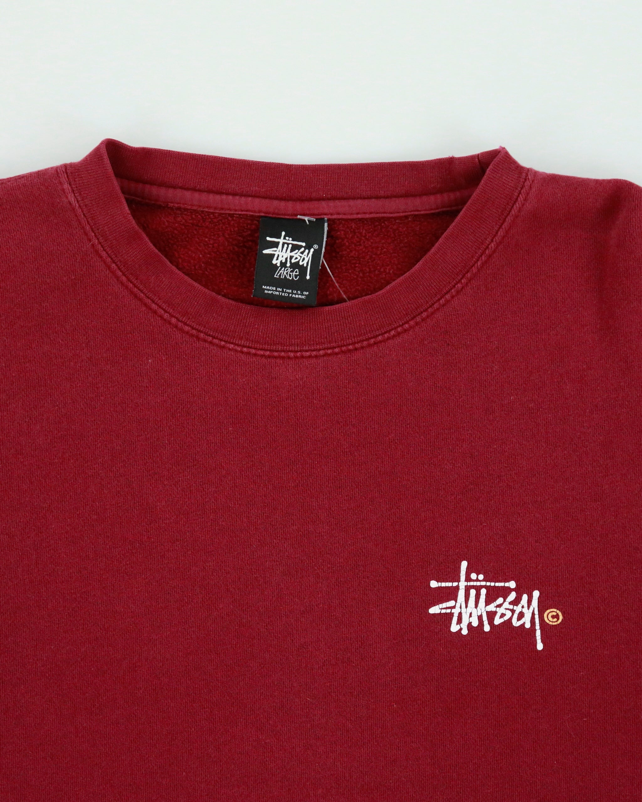 Vintage Stussy Stock Logo Made In USA Crewneck Sweatshirt - L