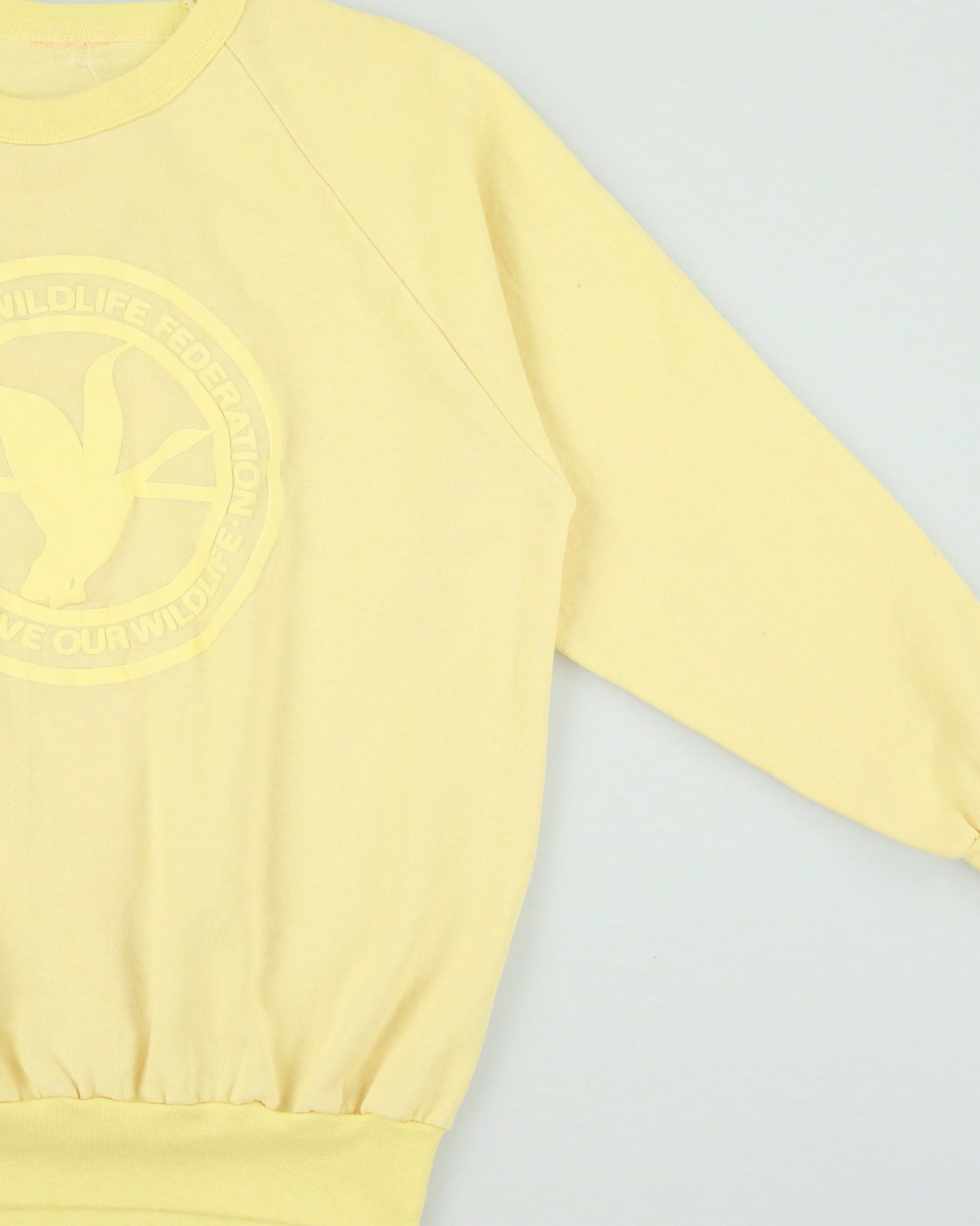 Vintage 1970s Canadian Wildlife Federation Puff Print Made In Canada Crewneck Sweatshirt - M